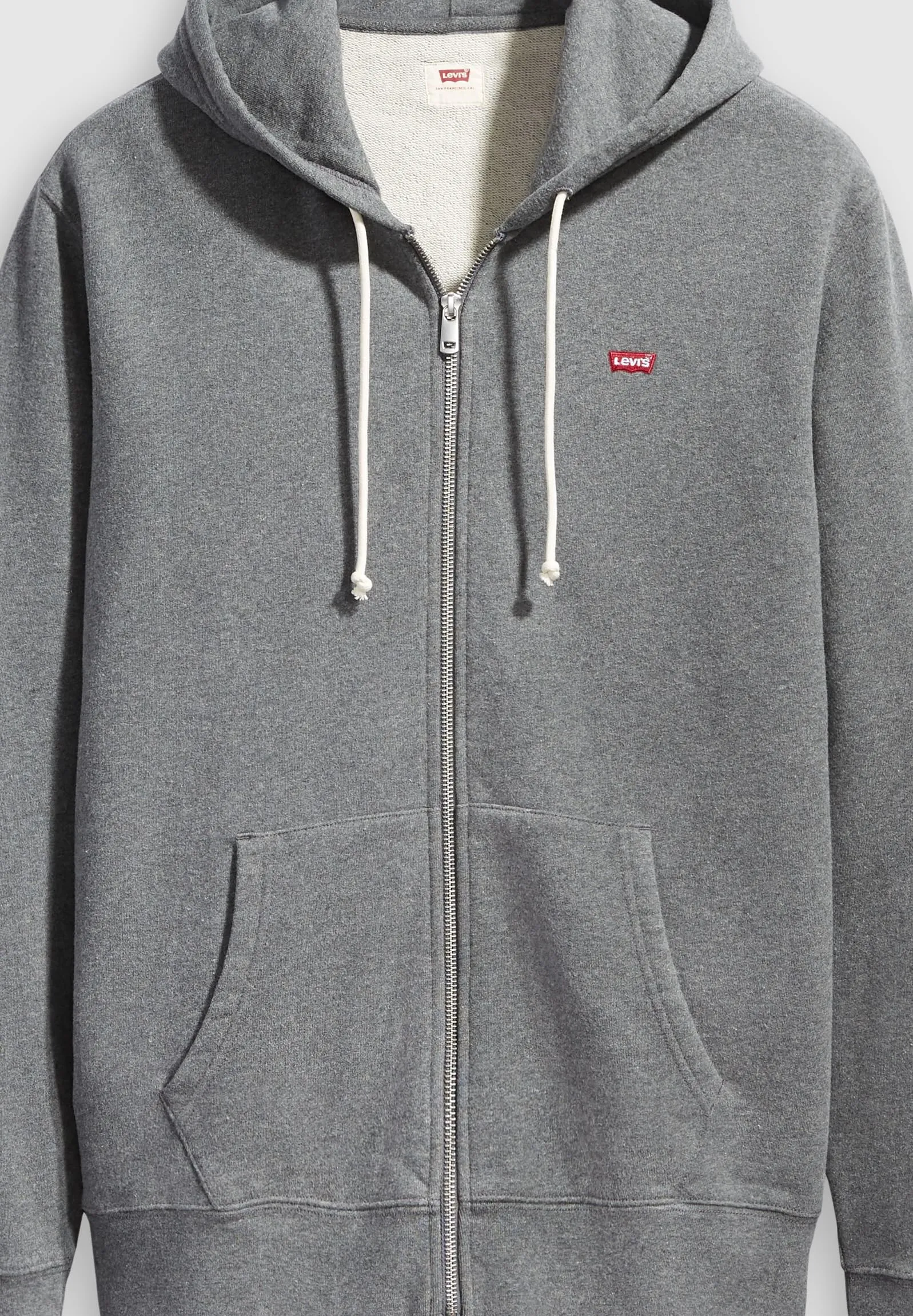 Levi's Felpa con Zip Uomo - Grigio Charcoal Heather Xx - immagine 6