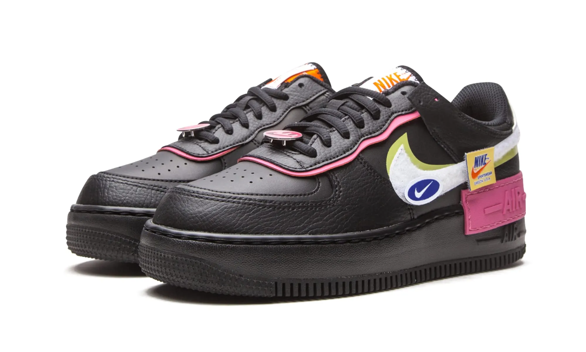 Nike Air Force 1 Shadow Bambina Nero Bianco Limelight CU4743-001 40.5 EU - immagine 2