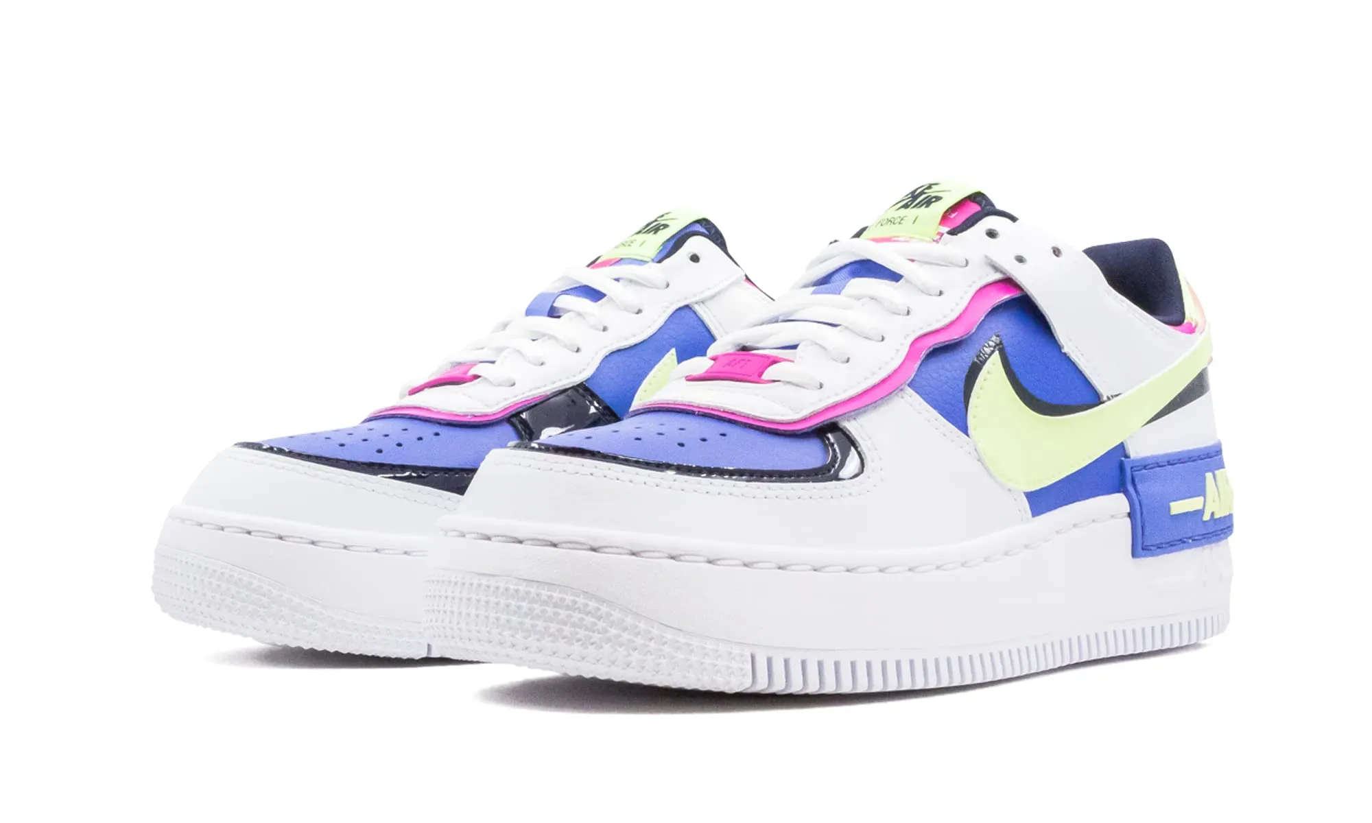 Nike W AF1 Shadow - Scarpa da Basket Donna, Rosso Bianco/Barely Volt-Zaffiro-Fuoco, 39 EU - immagine 2