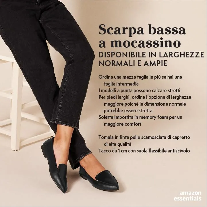 Amazon Essentials Mocassini Bassi da Donna, Carbone, 35.5 EU - immagine 8