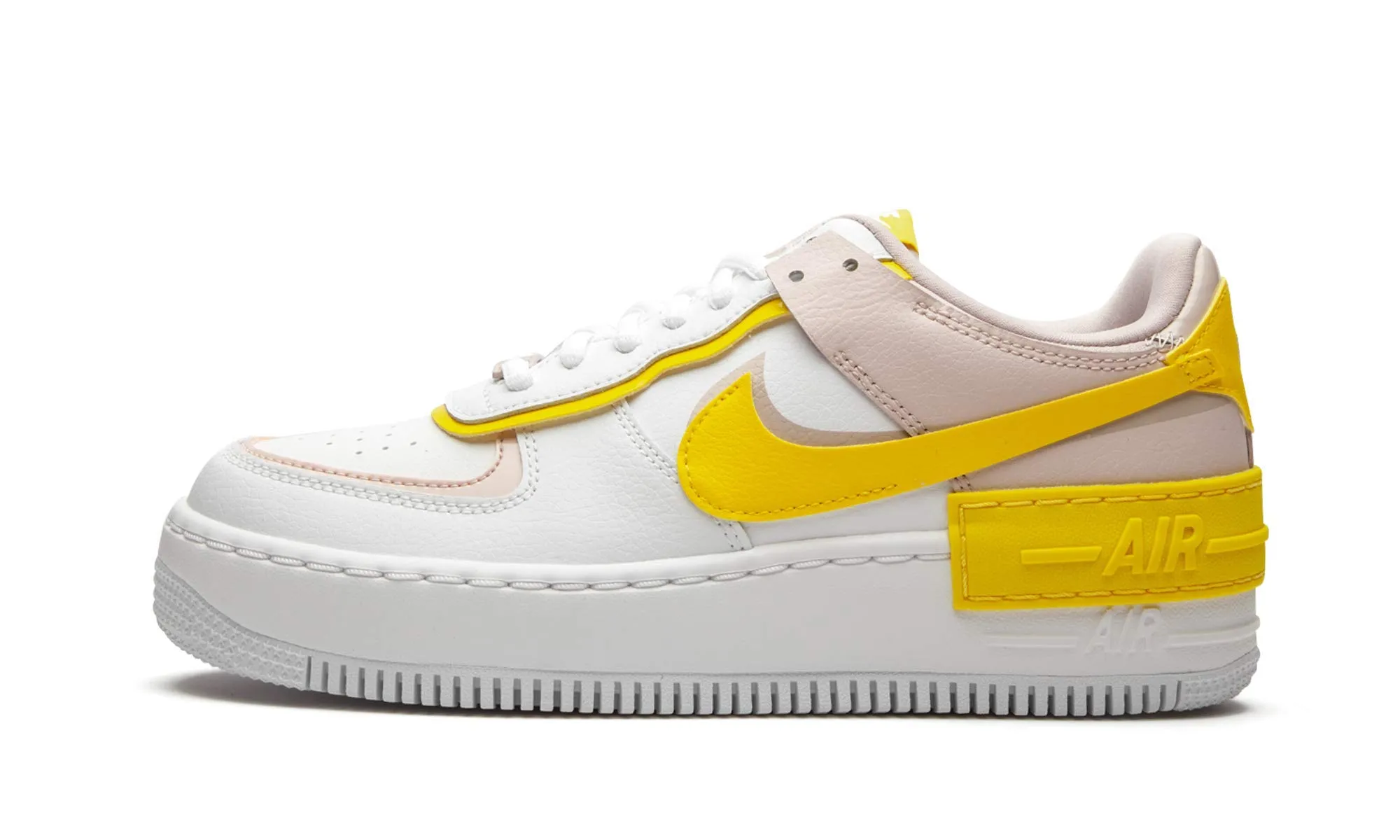 Nike Air Force 1 Shadow Sneaker Donna - Blanco/Speed Yellow-Barely Rose - 36.5 EU - immagine 1
