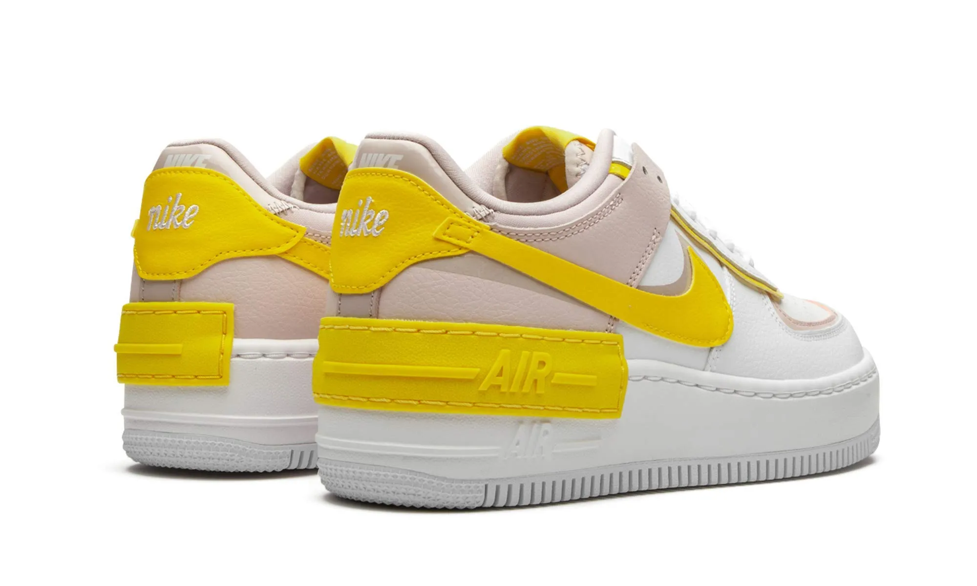 Nike Air Force 1 Shadow Sneaker Donna - Blanco/Speed Yellow-Barely Rose - 36.5 EU - immagine 3