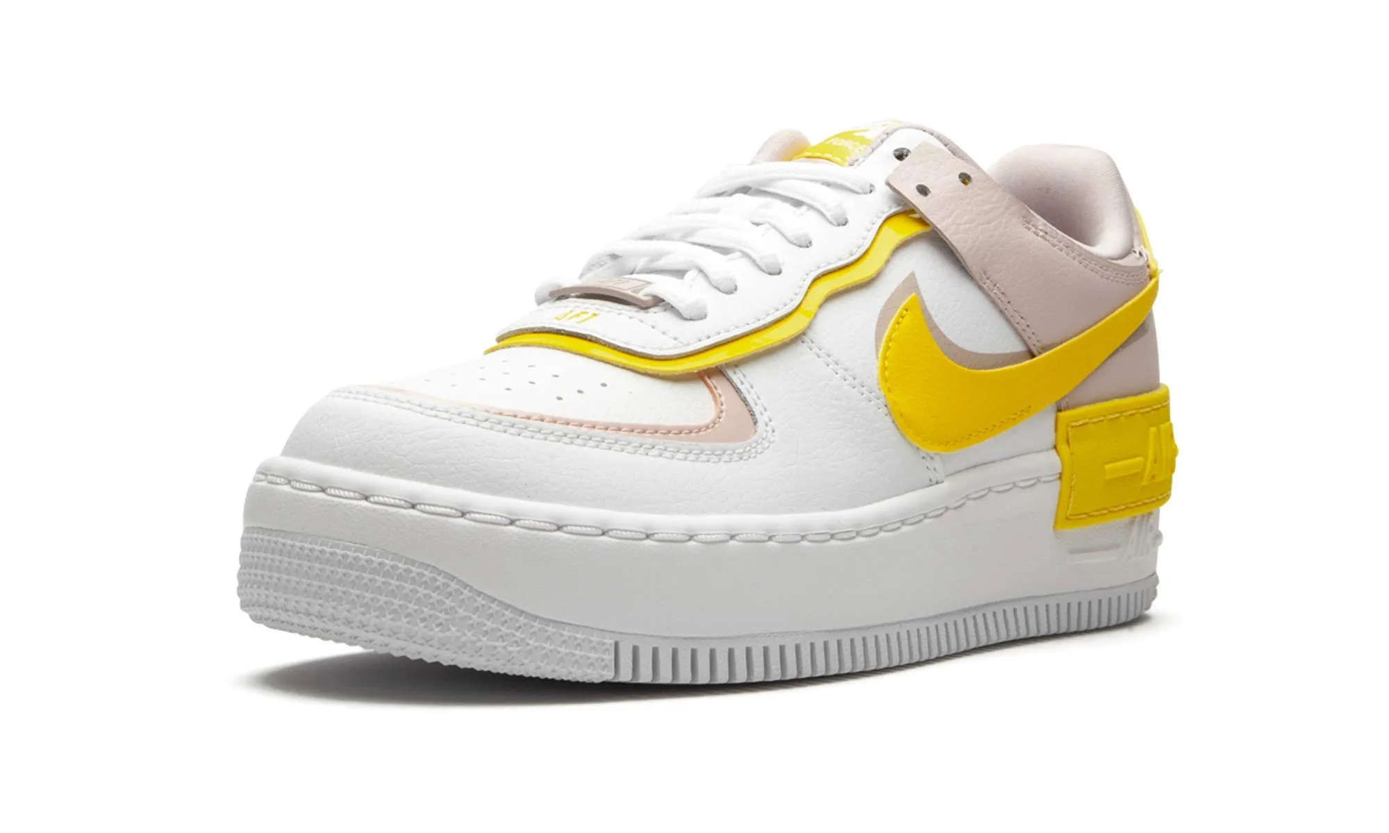 Nike Air Force 1 Shadow Sneaker Donna - Blanco/Speed Yellow-Barely Rose - 36.5 EU - immagine 4