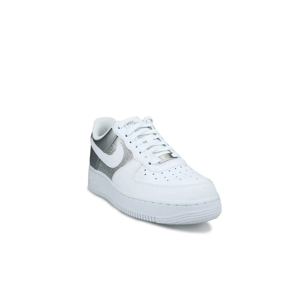 Nike Women's Air Force 1 '07 Basketball Shoes, White/Metallic Silver, 37.5 EU - immagine 3