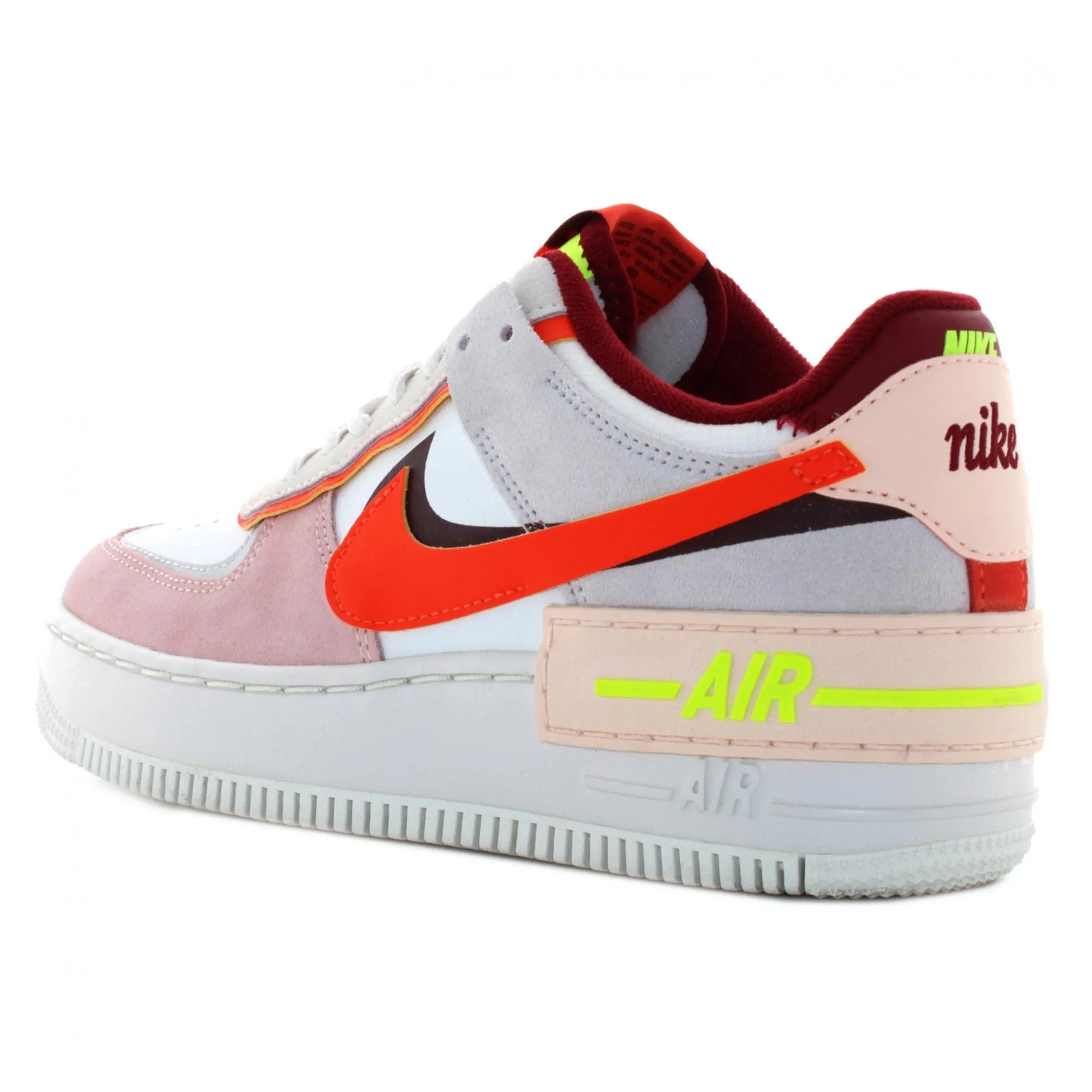 Nike W Air Force 1 Shadow Scarpe da Basket da Donna - Team Red Orange Orange Pearl Volt Summit White Photon Dust - 38.5 EU - immagine 8