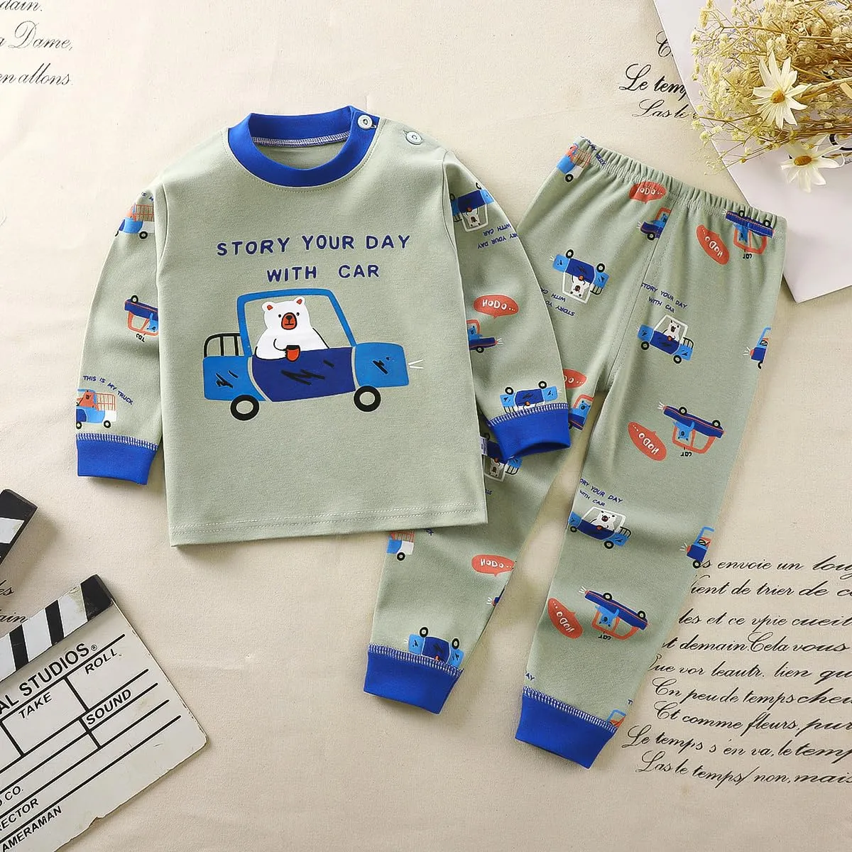 XM-Amigo Pigiami a Maniche Lunghe in Cotone per Bambino Maschio, Set da 3 - immagine 4