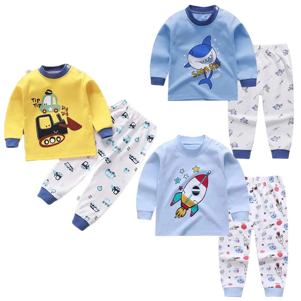 XM-Amigo Pigiami a Maniche Lunghe in Cotone per Bambino Maschio, Set da 3 - immagine 1