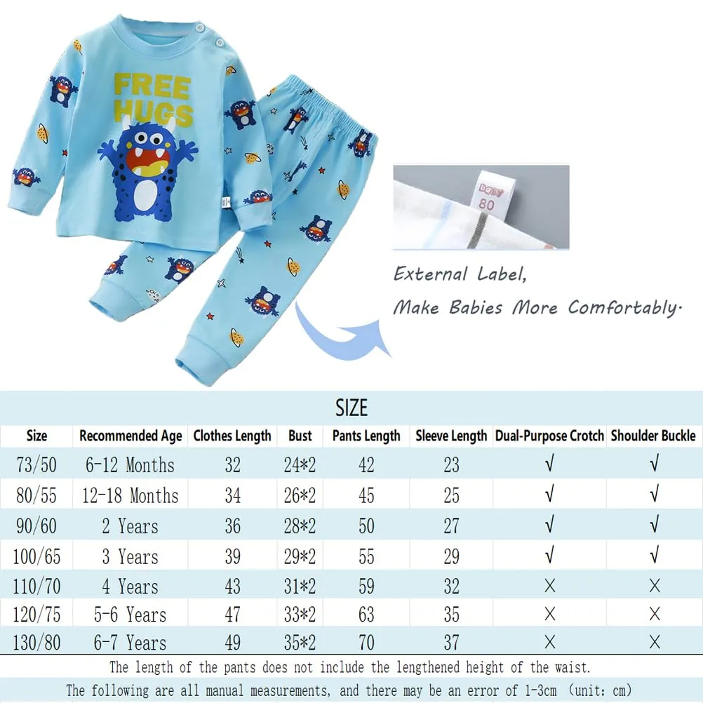 XM-Amigo Pigiami a Maniche Lunghe in Cotone per Bambino Maschio, Set da 3 - immagine 2