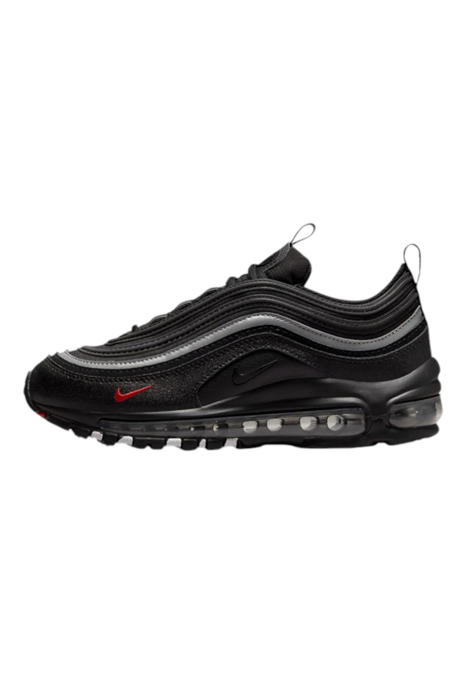 Nike Air Max 97 (GS) Leather Sneakers - Black Red White - immagine 1