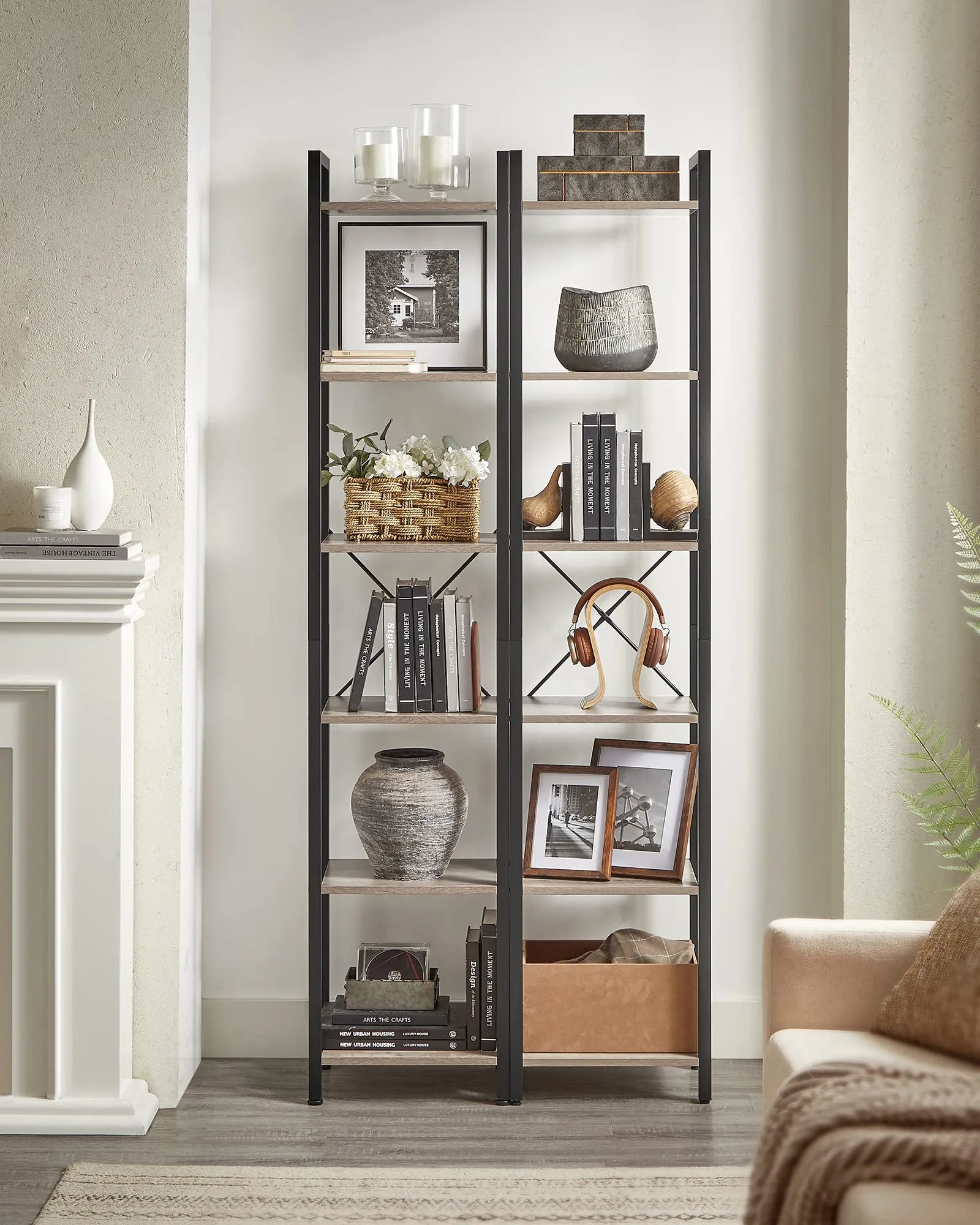 VASAGLE Libreria a 6 Ripiani, 39,6 x 30 x 187 cm - immagine 4