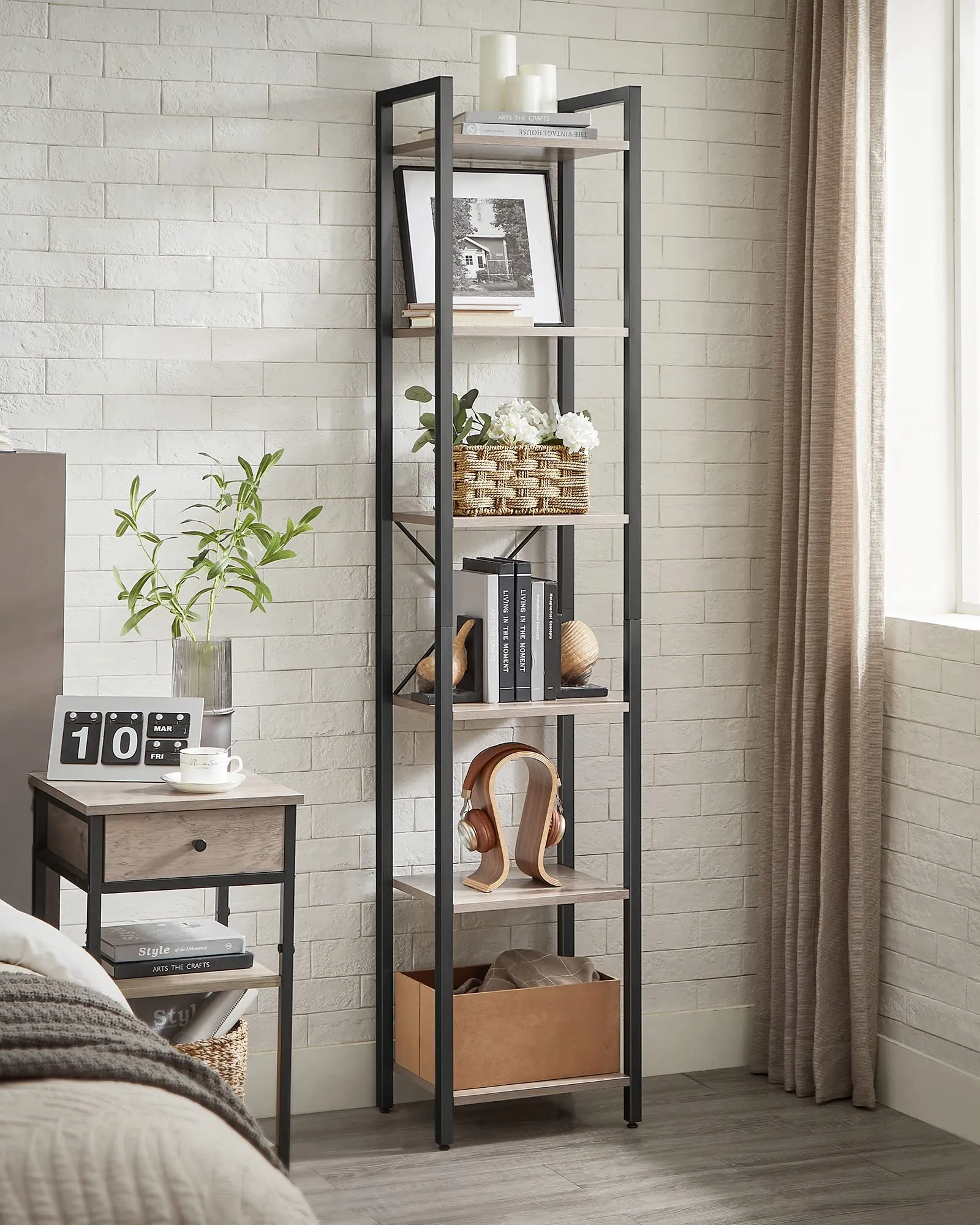 VASAGLE Libreria a 6 Ripiani, 39,6 x 30 x 187 cm - immagine 6