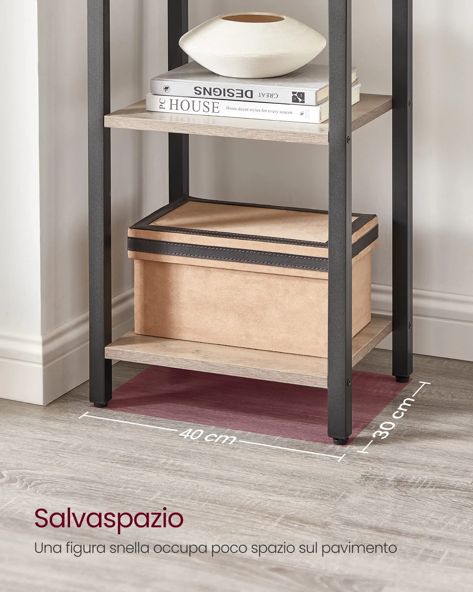 VASAGLE Libreria a 6 Ripiani, 39,6 x 30 x 187 cm - immagine 7