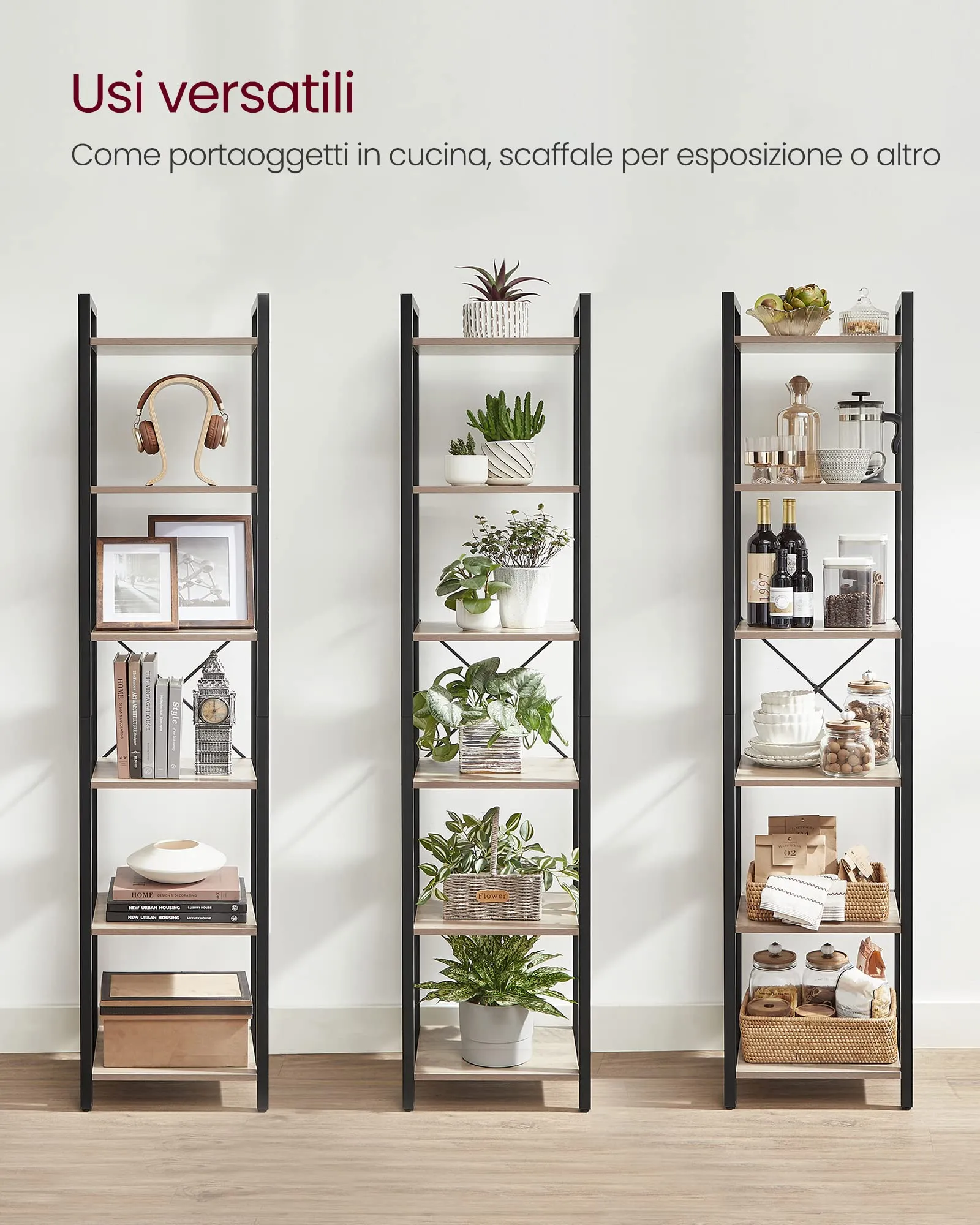 VASAGLE Libreria a 6 Ripiani, 39,6 x 30 x 187 cm - immagine 10