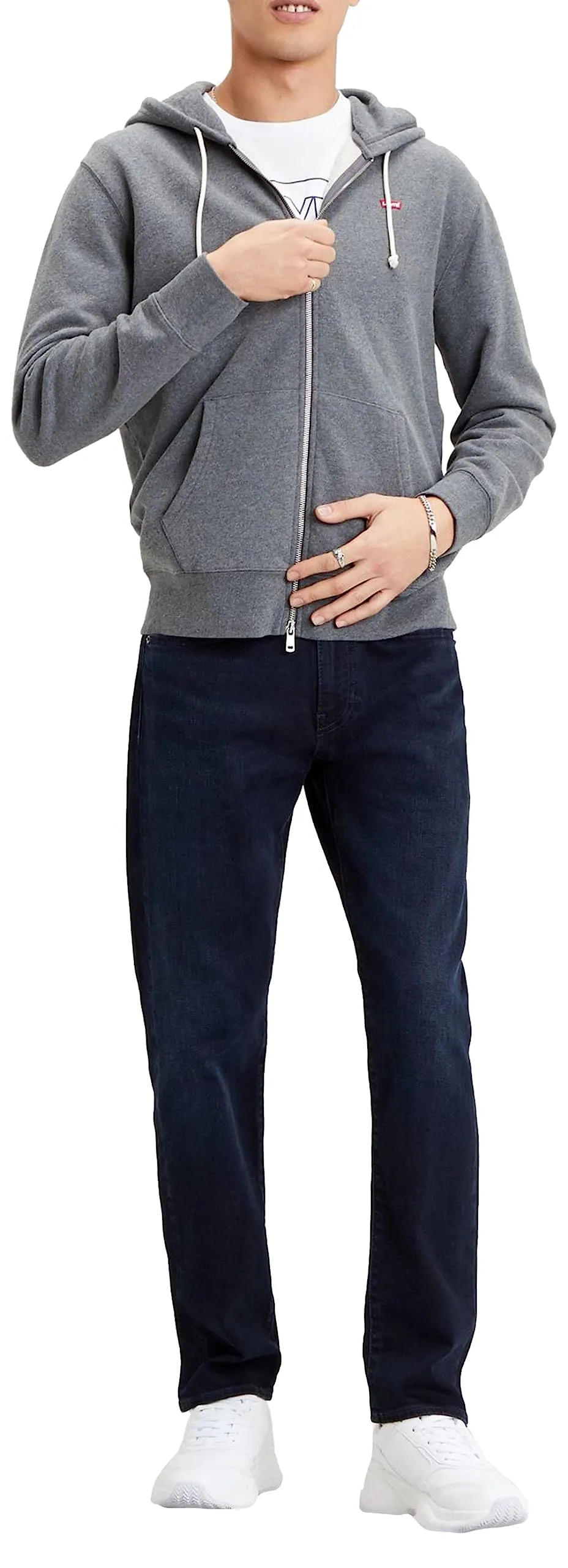 Levi's Felpa con Cappuccio e Cerniera, Grigio, XS - immagine 4