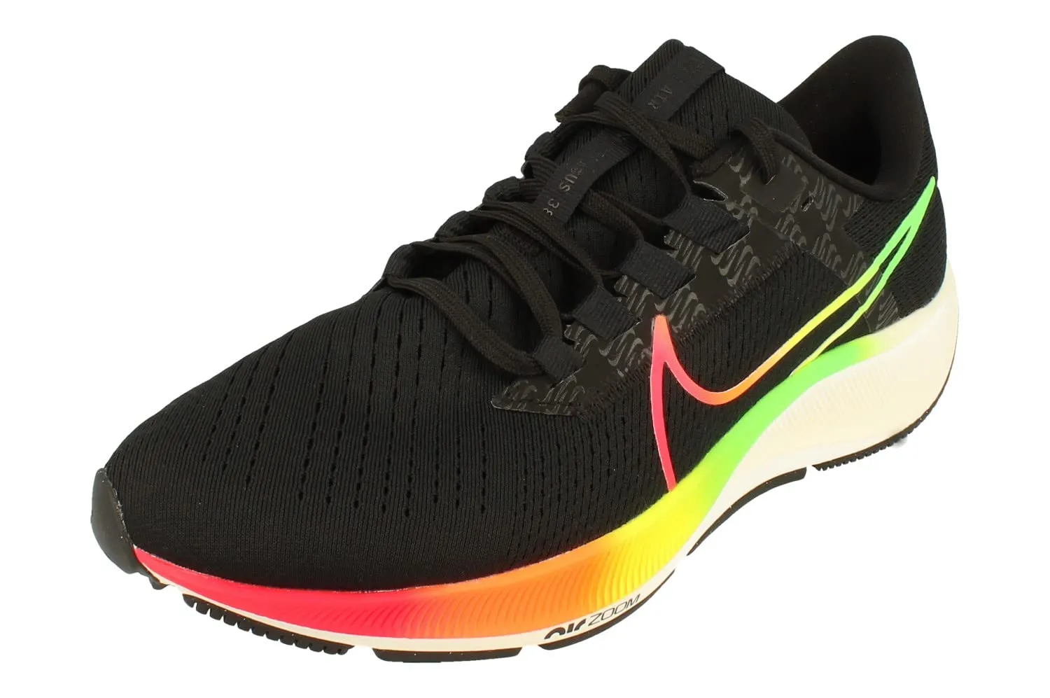 Nike Pegasus 38 Unisex - Nero Verde Strike Total Orange Volt - 42 EU - immagine 1