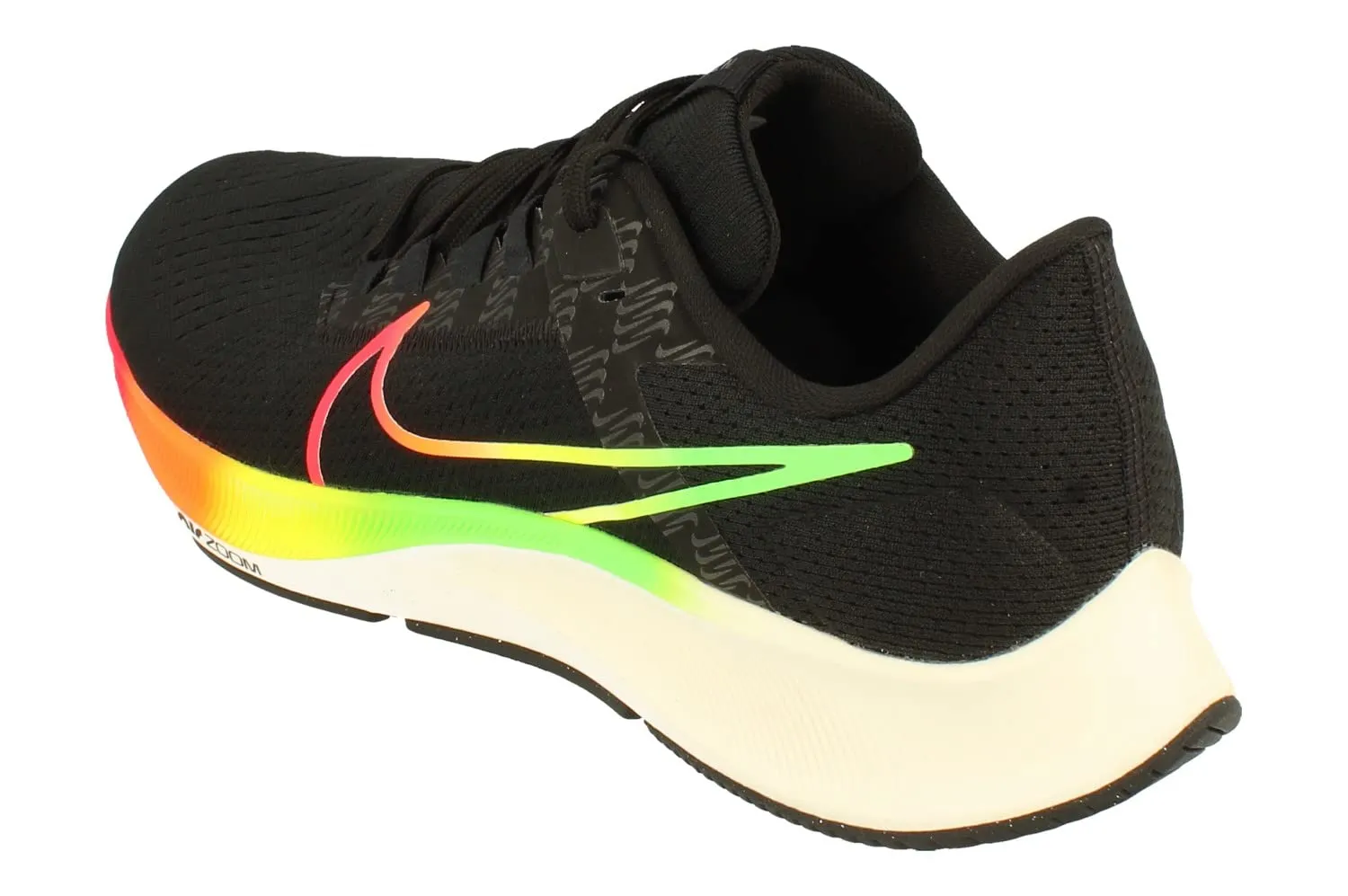 Nike Pegasus 38 Unisex - Nero Verde Strike Total Orange Volt - 42 EU - immagine 2