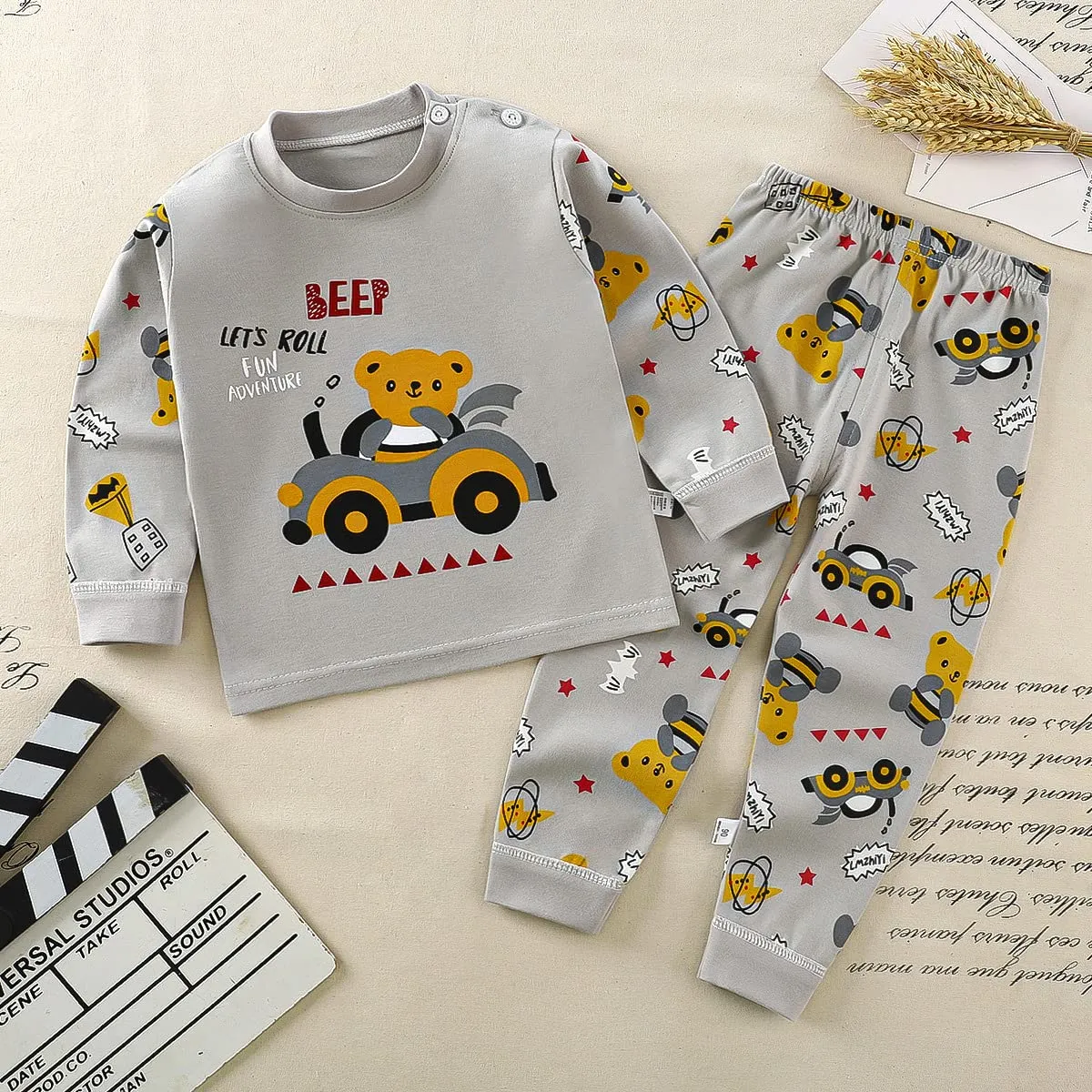XM-Amigo Pigiami a Maniche Lunghe in Cotone per Bambino Maschio, Set da 6 Pezzi - immagine 2