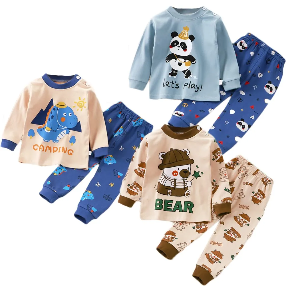 XM-Amigo Pigiami a Maniche Lunghe in Cotone per Bambino Maschio, 3 Anni - immagine 1