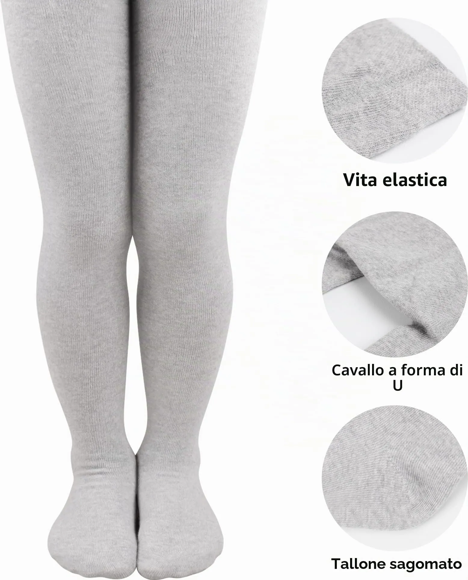 L&K-II Collant per neonati, Grigio, 62-68 - immagine 2