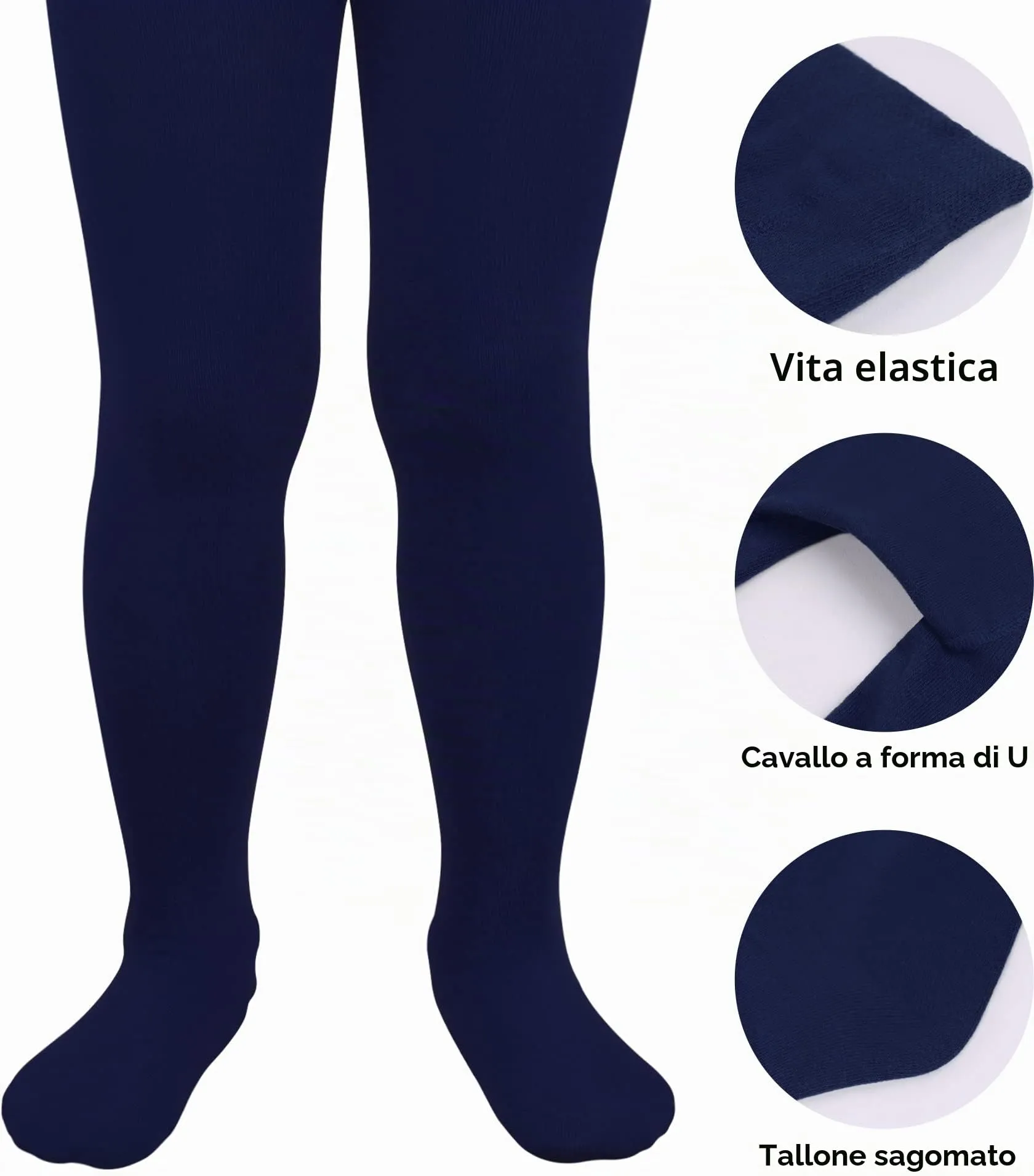 L&K-II Collant per neonati, Blu marina, 50-56 - immagine 2