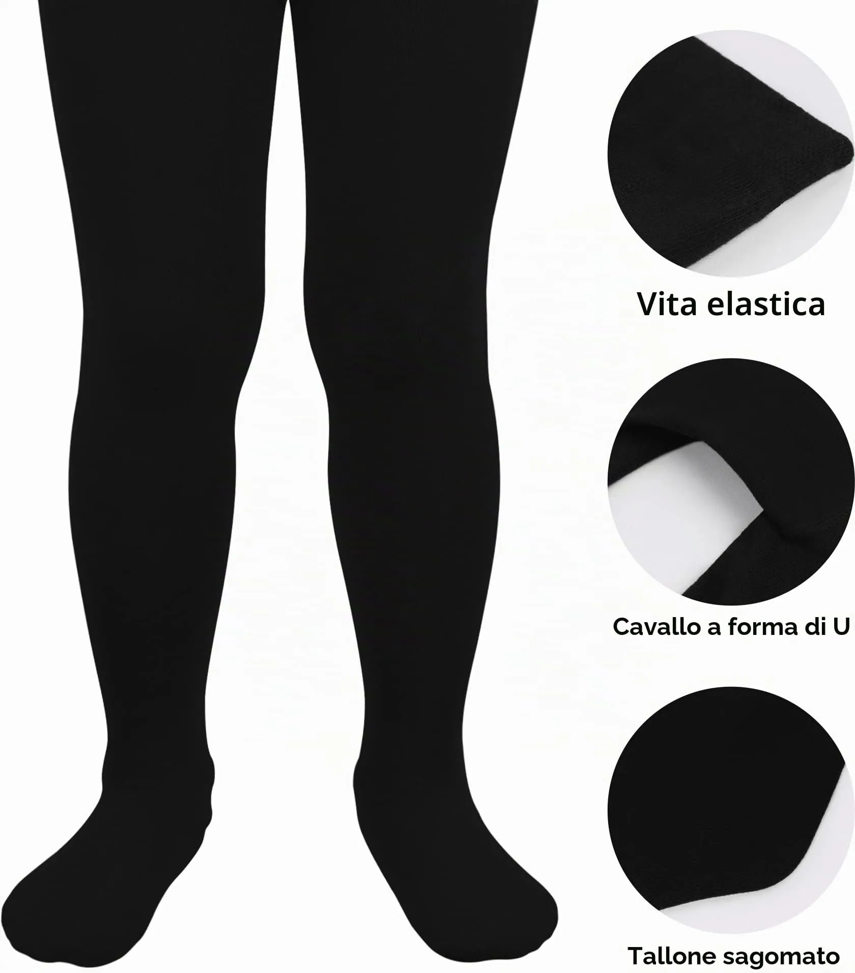 L&K-II Collant per neonati, Nero, 50-56 - immagine 2