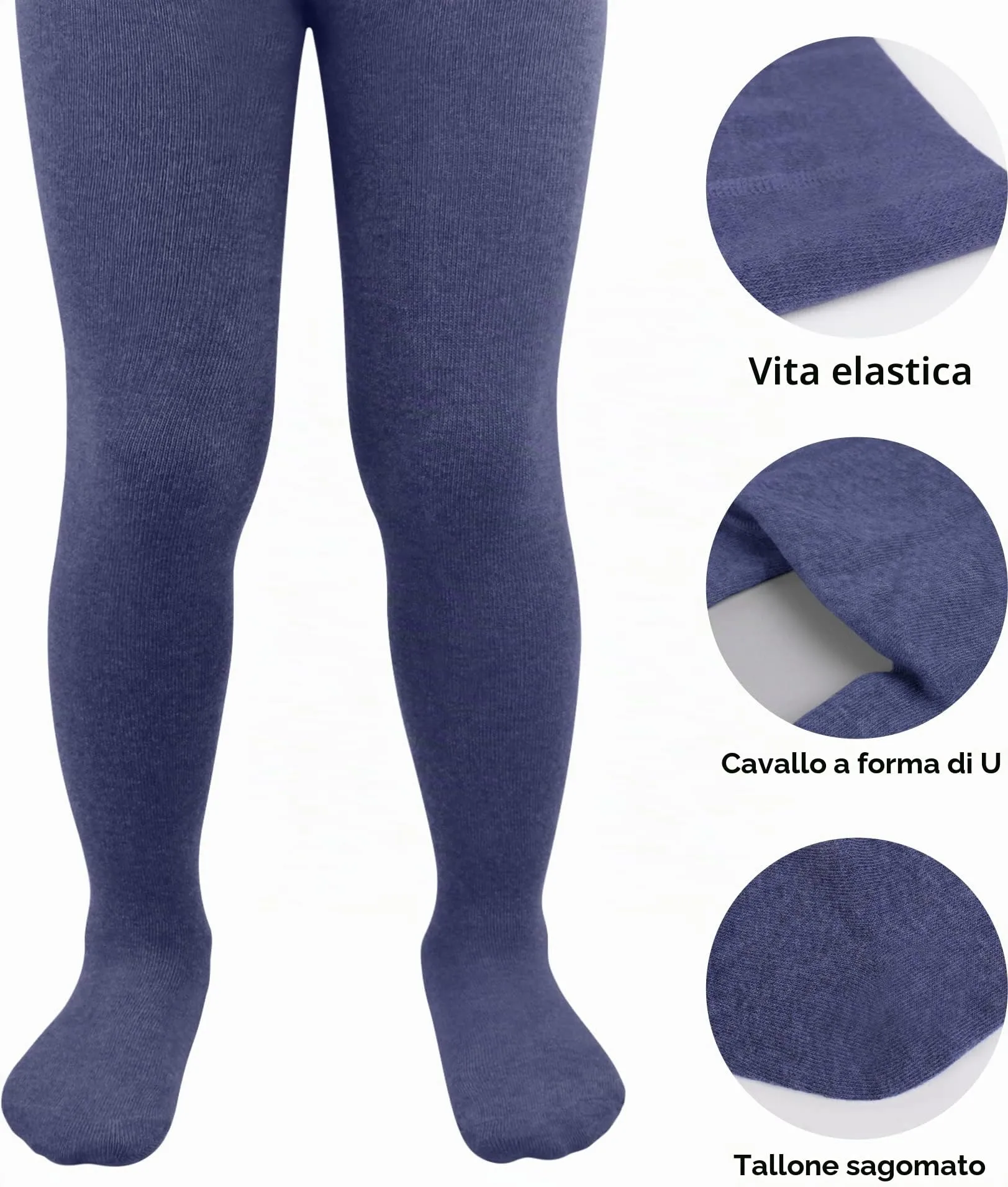 L&K-II Collant per neonati, Blu denim, 50-56 - immagine 2