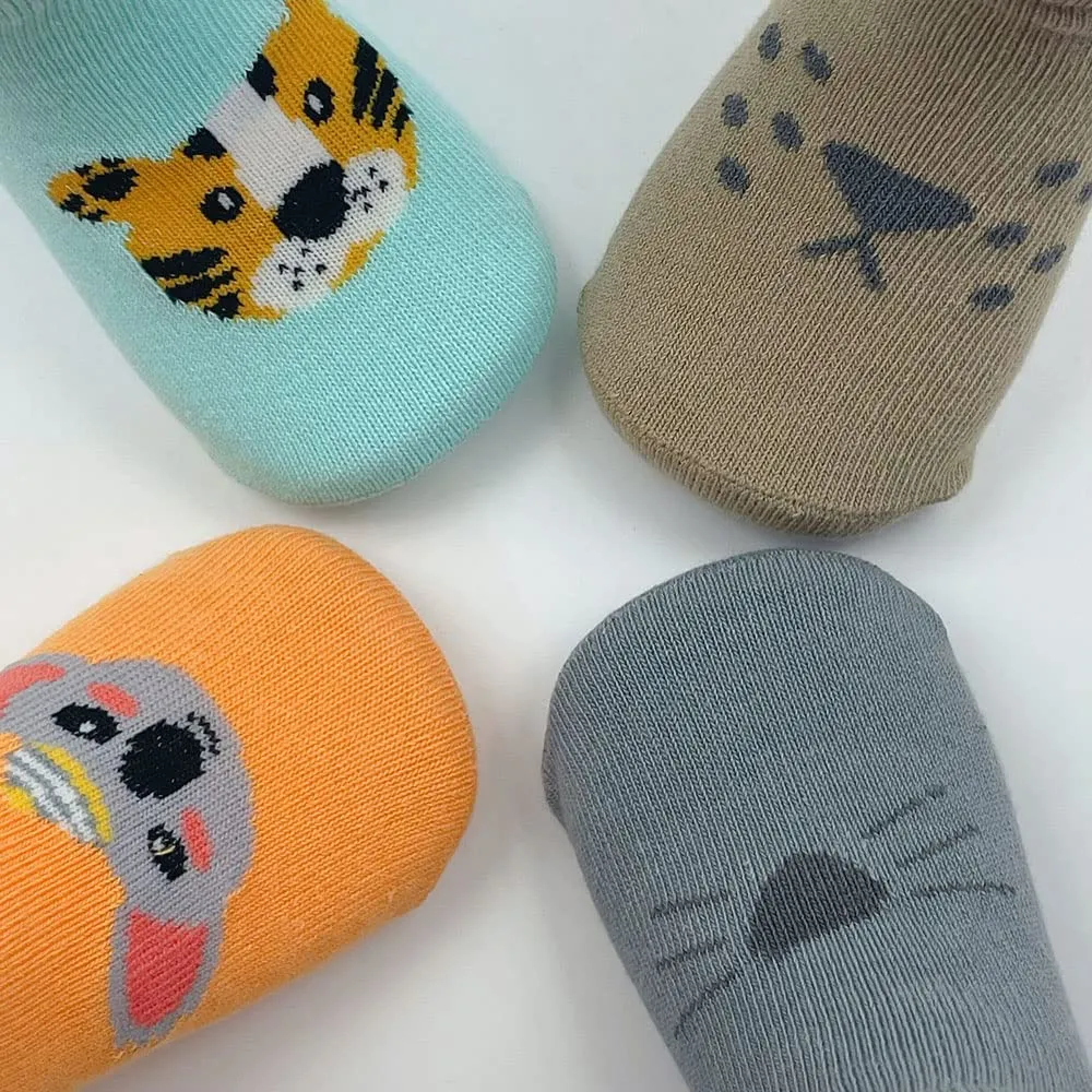 FedMois Calzini Antiscivolo in Cotone per Bambini, Motivi Animali, 6 Paia, 3-5 Anni - immagine 3