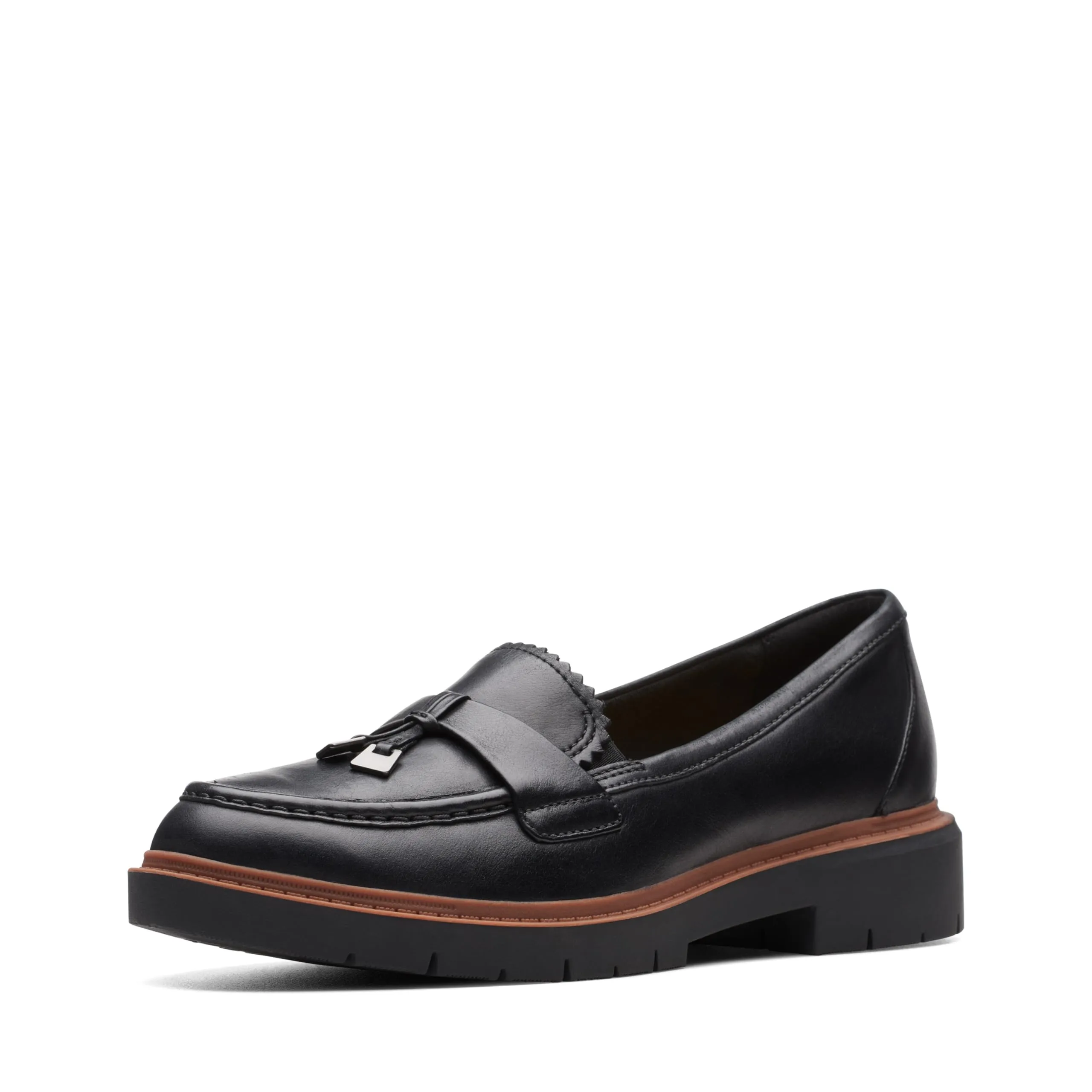Clarks Westlynn Bella Mocassini da Donna, Pelle Nera, 6 Wide - immagine 1