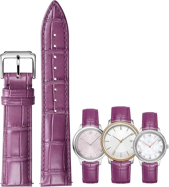 BINLUN Cinturino in Pelle a Sgancio Rapido per Orologio (17mm, Viola) - immagine 1