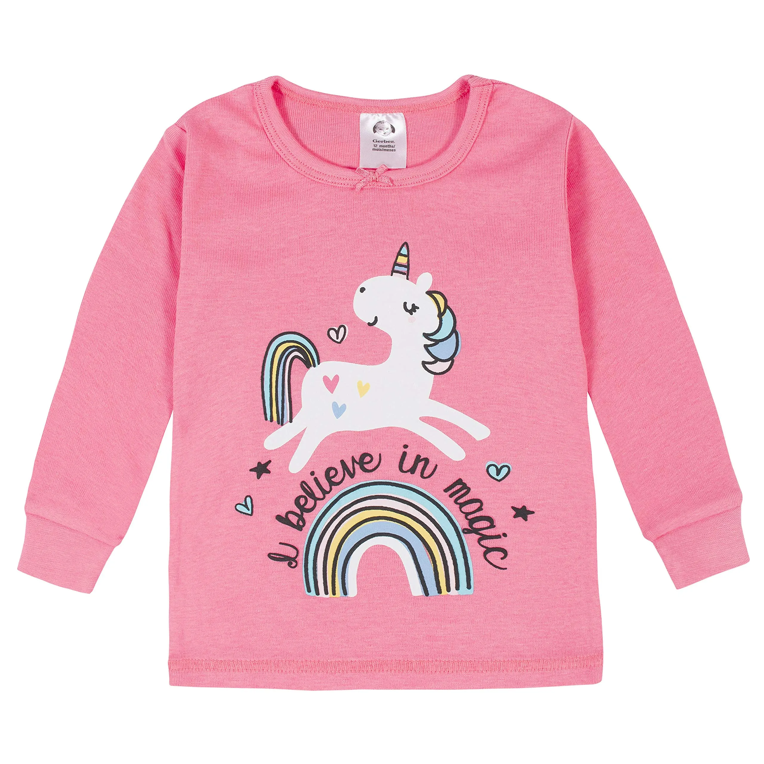 Gerber Set pigiama da 4 pezzi per bambina, Unicorno Magic Pink, 3 anni - immagine 4