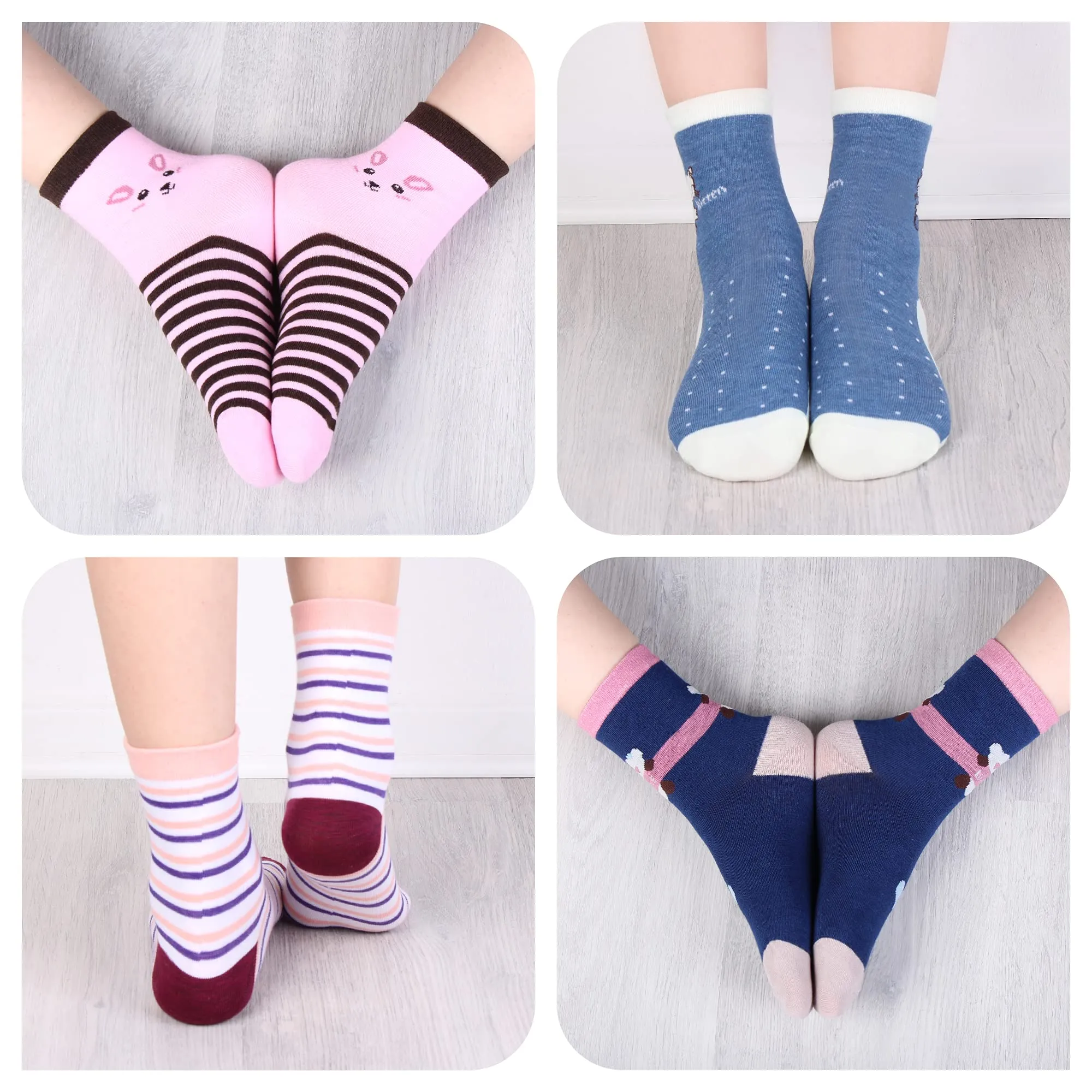 L&K-II Calzini per bambine in cotone, 12 paia, 2809 31-34 - immagine 5
