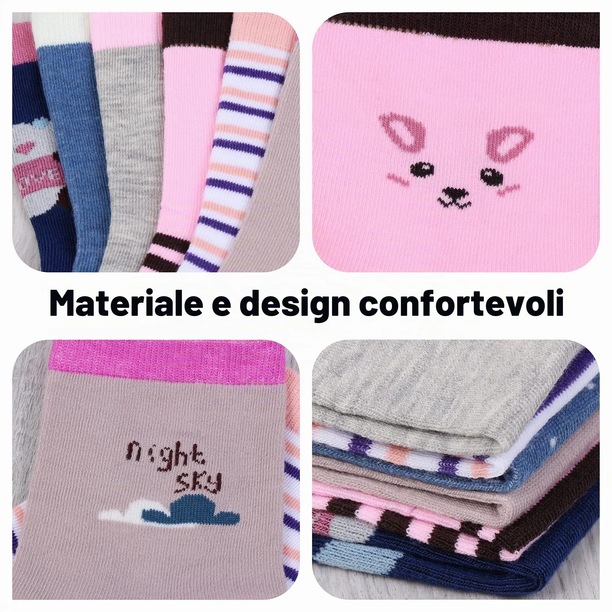 L&K-II Calzini per bambina in cotone, 12 paia, 2809, 35-38 - immagine 4