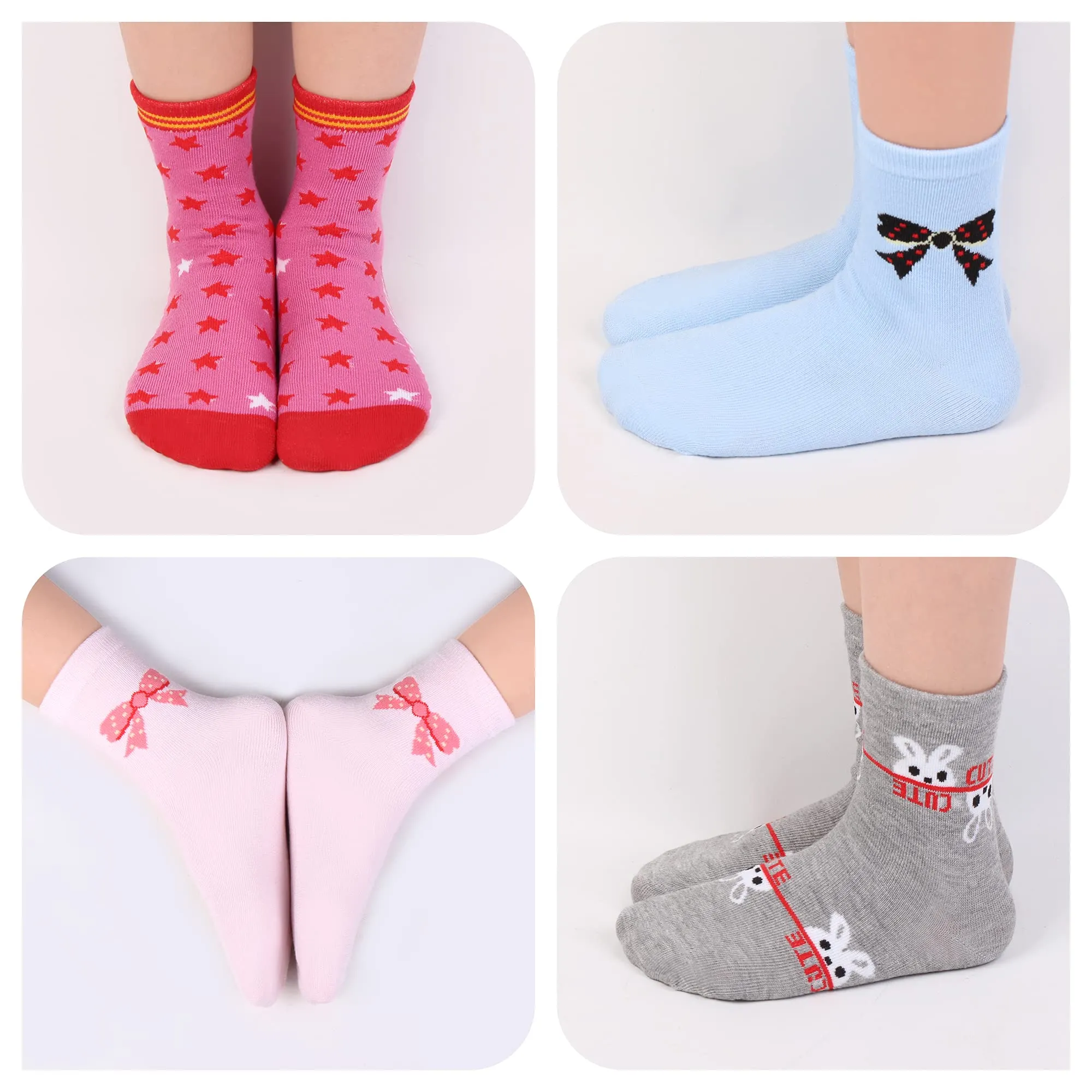 L&K-II Calzini per bambina in cotone, 12 paia, 2808 31-34 - immagine 5