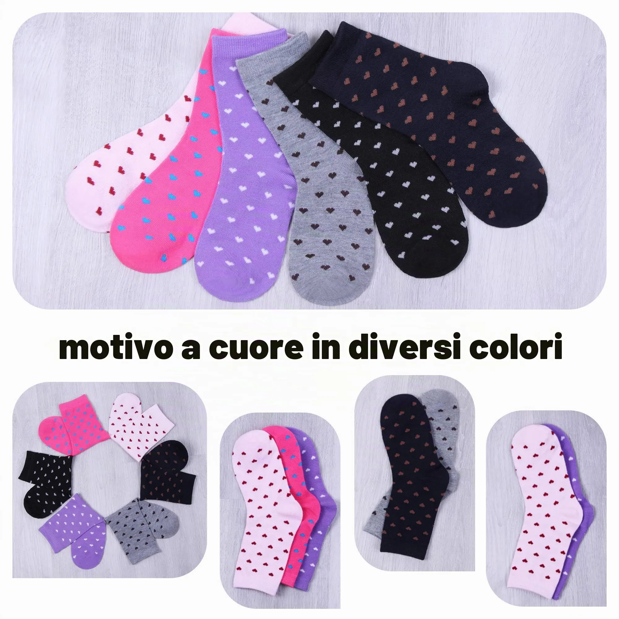 L&K-II Calzini Bambino in Cotone, 12 Paia, 23-26, 2808VA - immagine 3