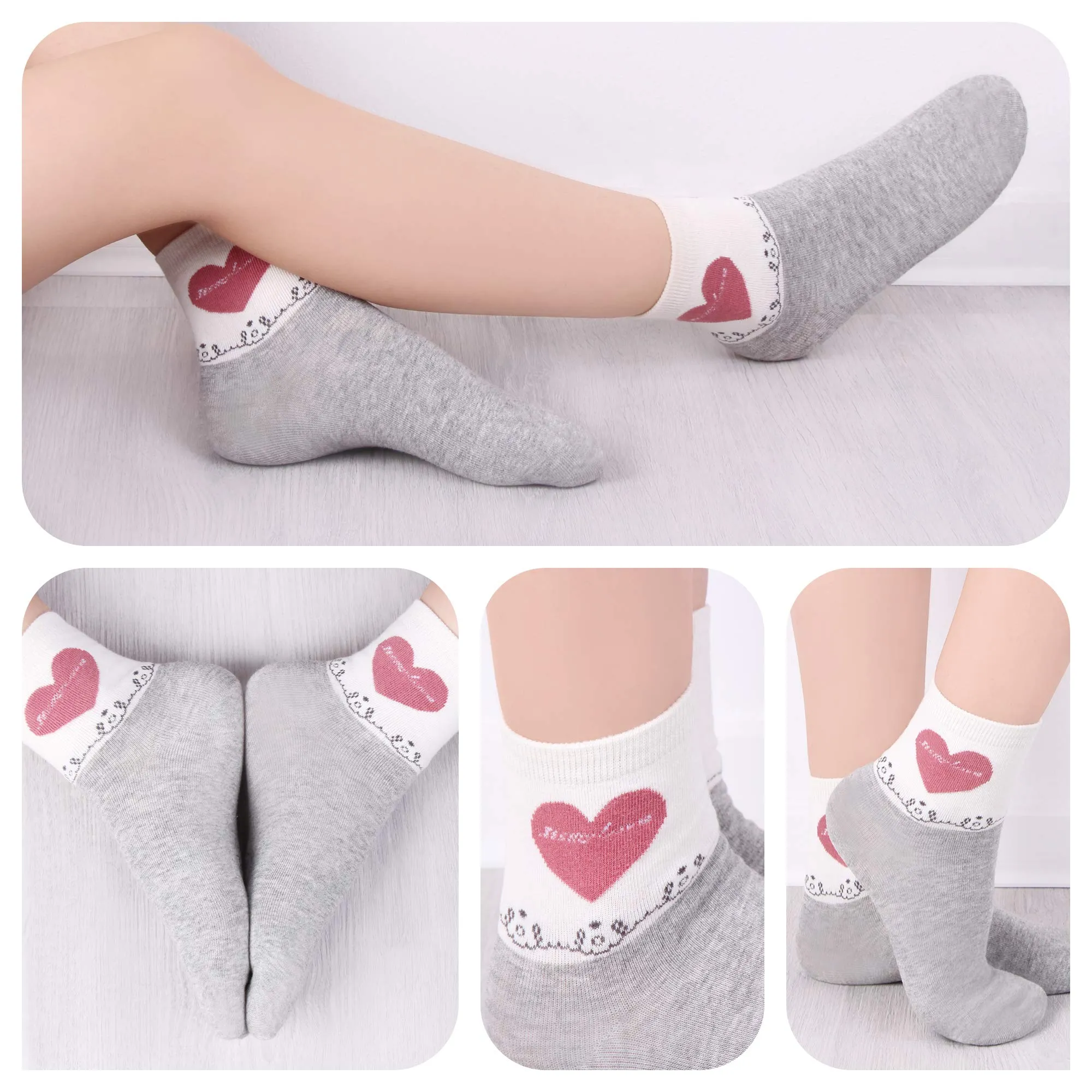 L&K-II Calzini da ginnastica per bambina in cotone, 10 paia, Modello 2823, Taglia 23-26 - immagine 3