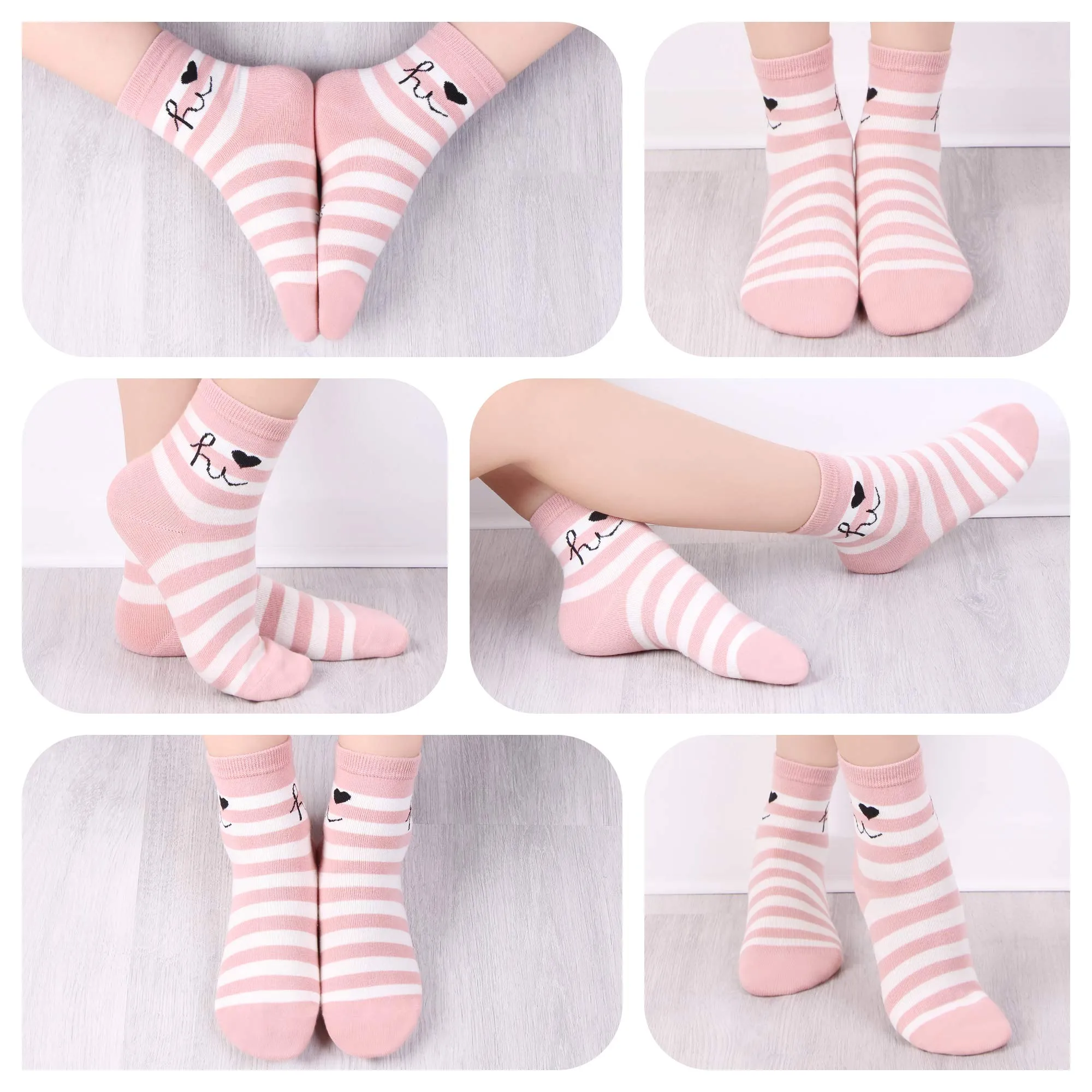 L&K-II Calzini da ginnastica per bambina in cotone, 10 paia, 2823 27-30 - immagine 2