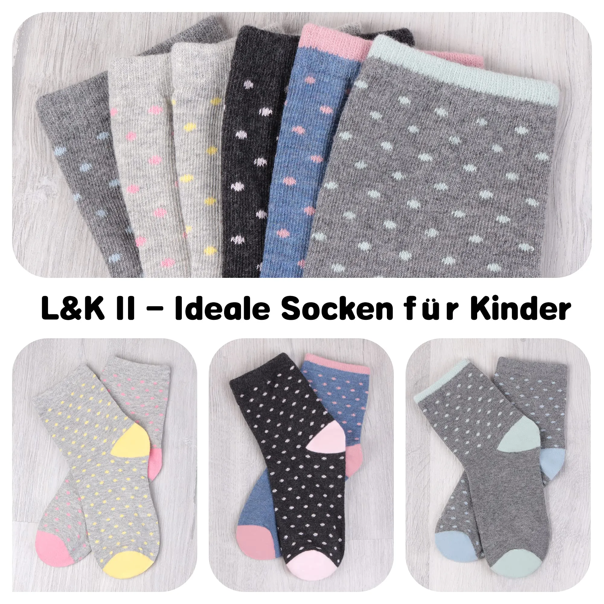 L&K-II Calzini Bambino in Cotone, 12 Paia, 2841 39-42 - immagine 3