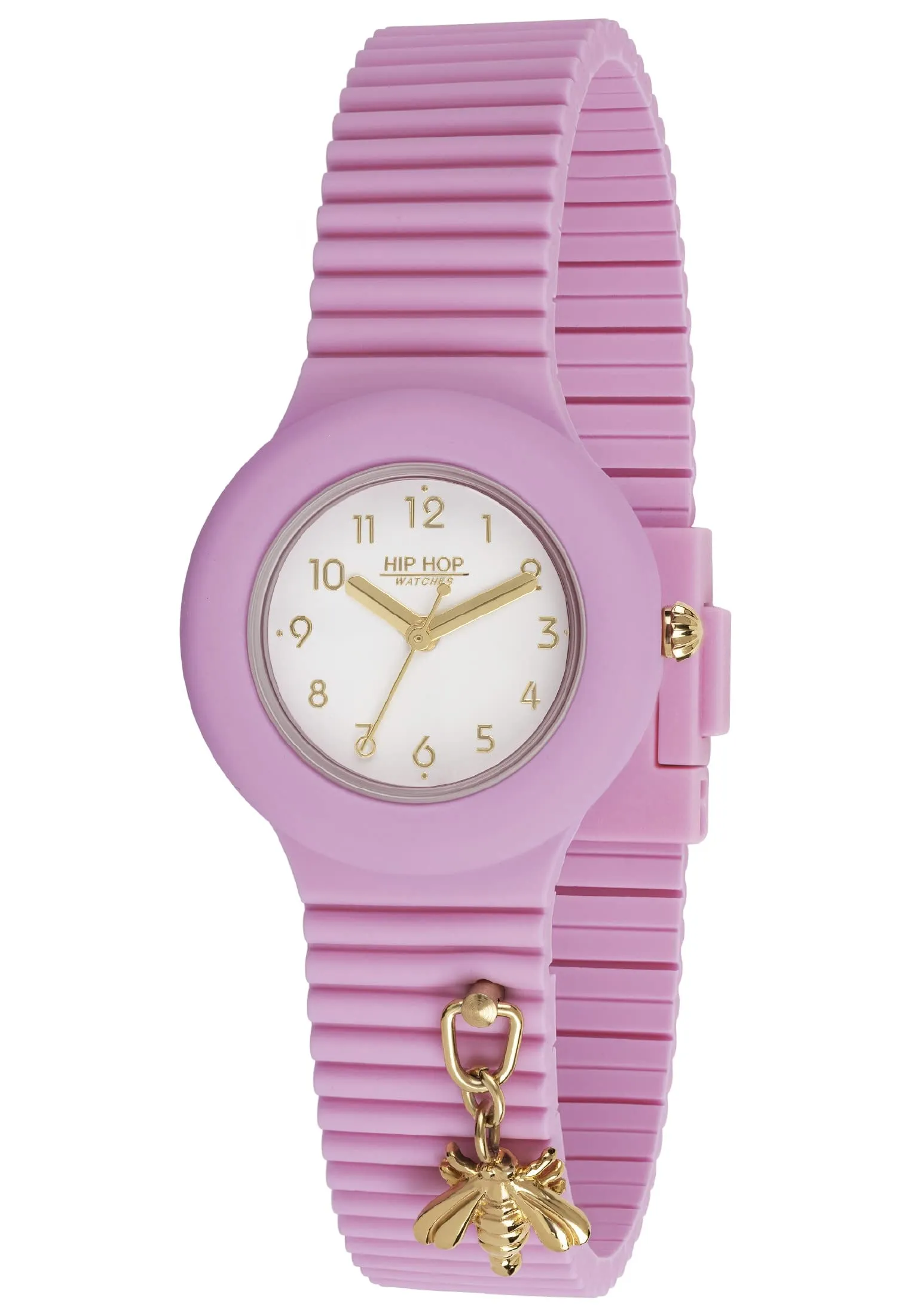 HIP HOP Dancing in the Light Orologio Donna Bubble Gum, Cinturino in Silicone Intercambiabile, Ciondolo Ape, Cassa 32 mm, Rosa - immagine 3