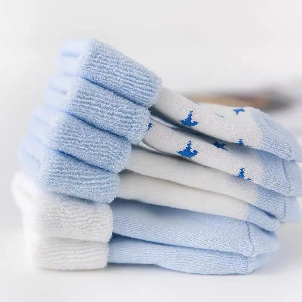 FedMois Calzini in Cotone Invernali Termici per Neonati e Bambini, Cielo blu, 12-24 mesi, 5 Paia - immagine 5