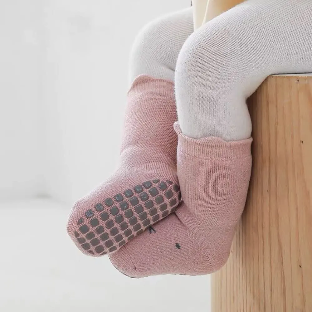 FedMois Calzini Antiscivolo Invernali Termici in Cotone per Bambini, Fantasia Animali, 1-3 Anni, 5 Paia - immagine 2