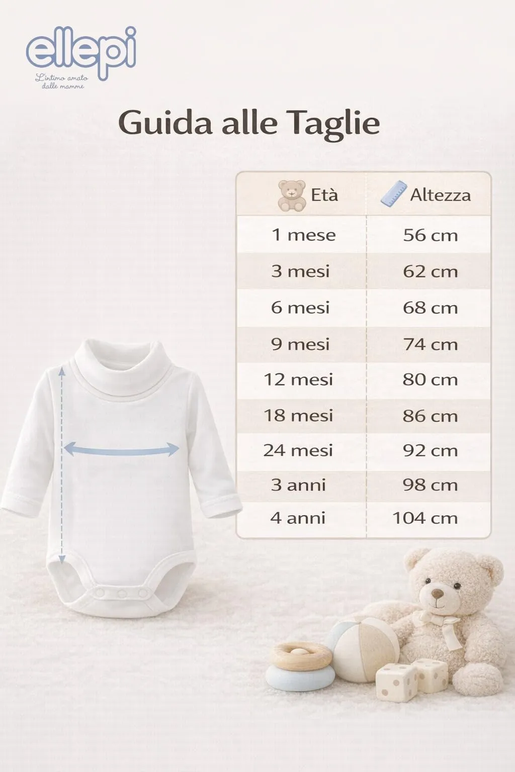 Ellepi Body Lupetto Neonato e Bambino in Cotone, Rosa, 18 Mesi - immagine 5