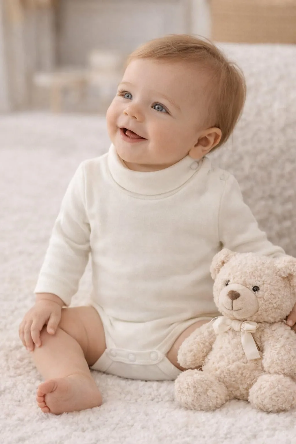 Ellepi Body Lupetto Neonato e Bambino in Cotone, Panna, 4 Anni - immagine 2