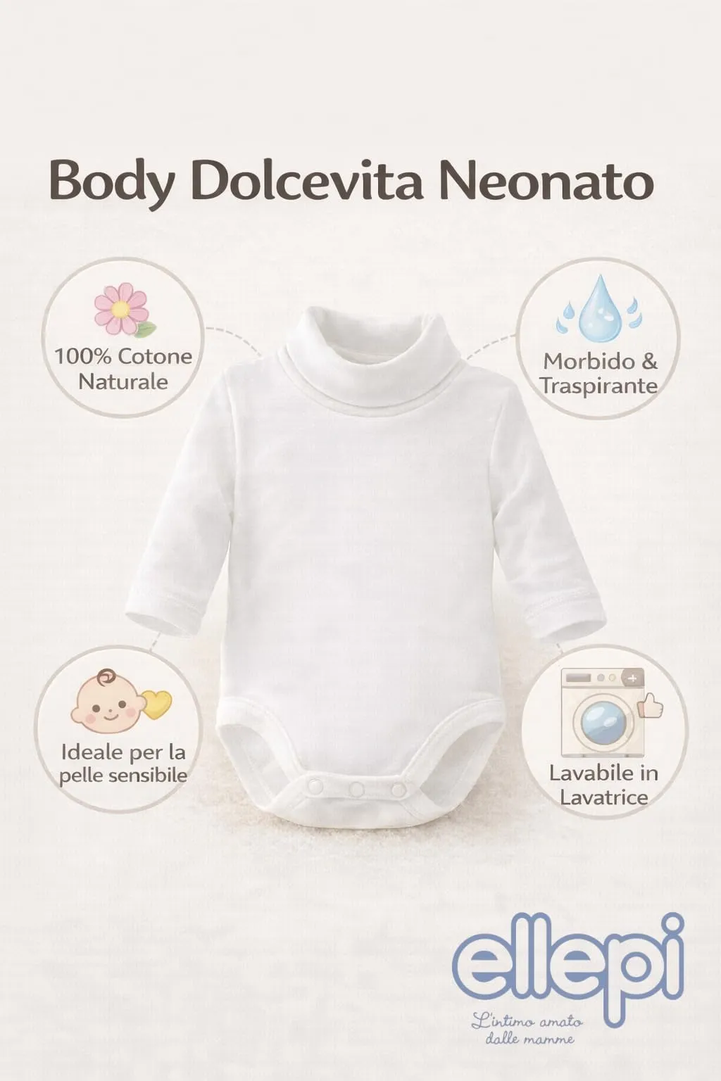 Ellepi Body Lupetto Neonato e Bambino in Cotone, Rosso, 3 Mesi - immagine 6