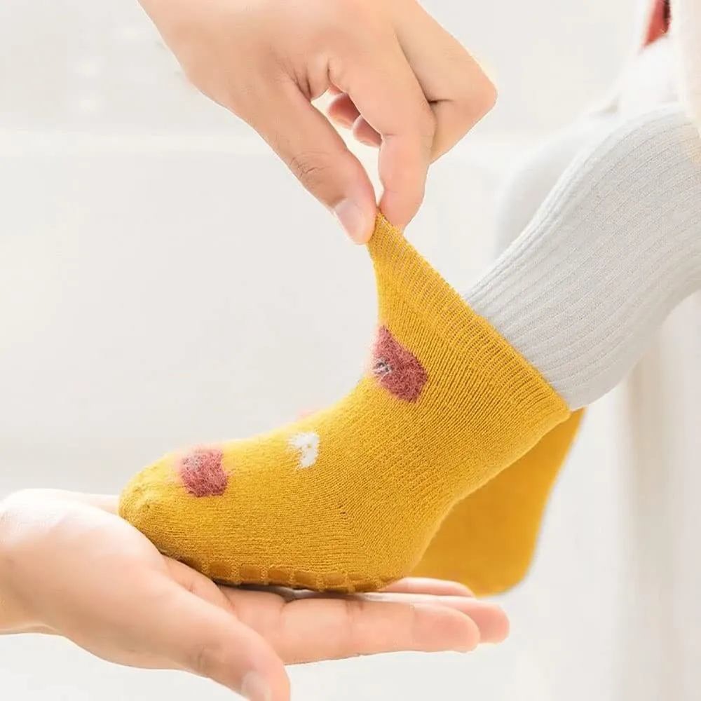FedMois Calzini Antiscivolo Invernali Termici in Cotone per Bimbi, Anatra, 1-3 anni, 6 Paia - immagine 2
