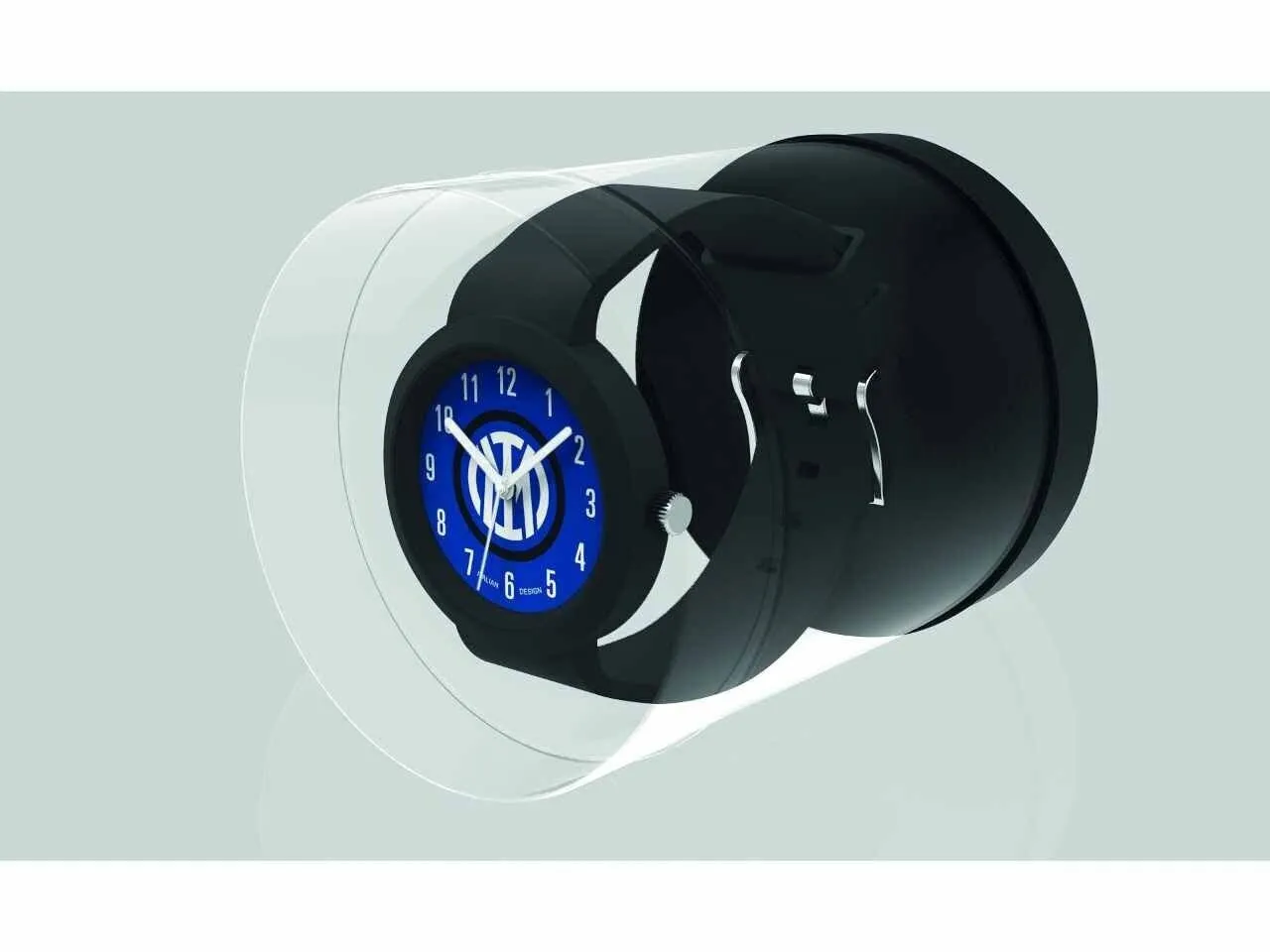 Seven FC Inter Calcio Analog Quartz Wrist Watch - Black and Blue Silicone Strap - immagine 2