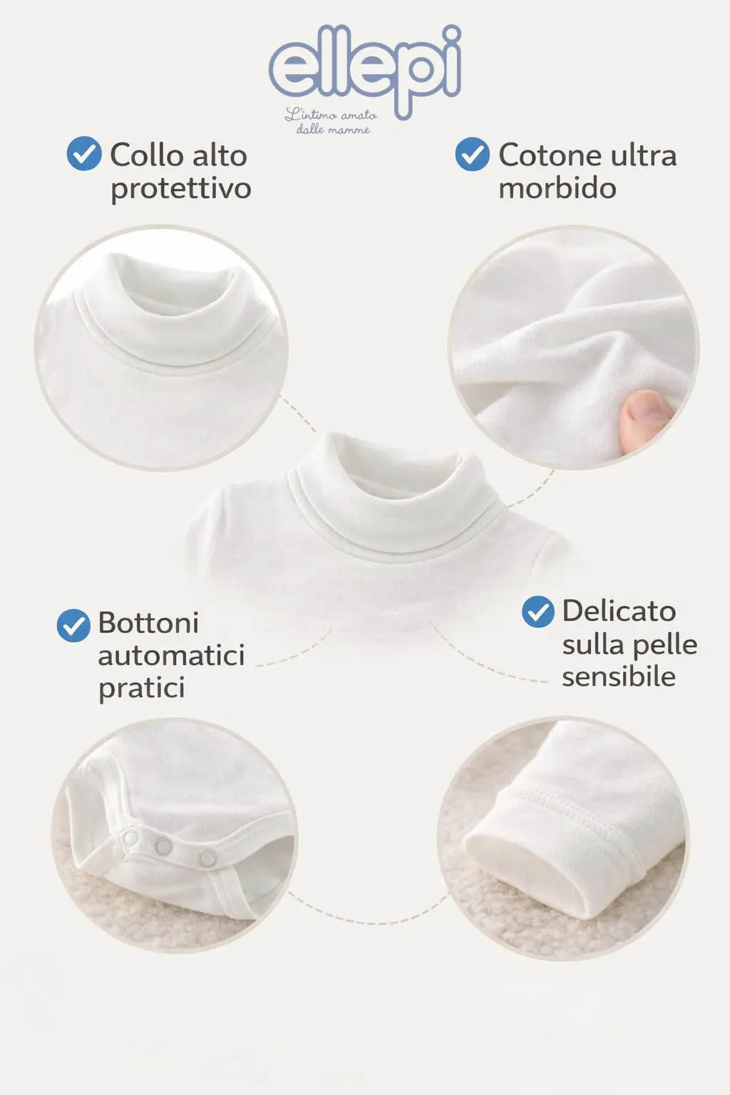Ellepi Body Lupetto Neonato e Bambino in Cotone, Verde, 1 Mese - immagine 6