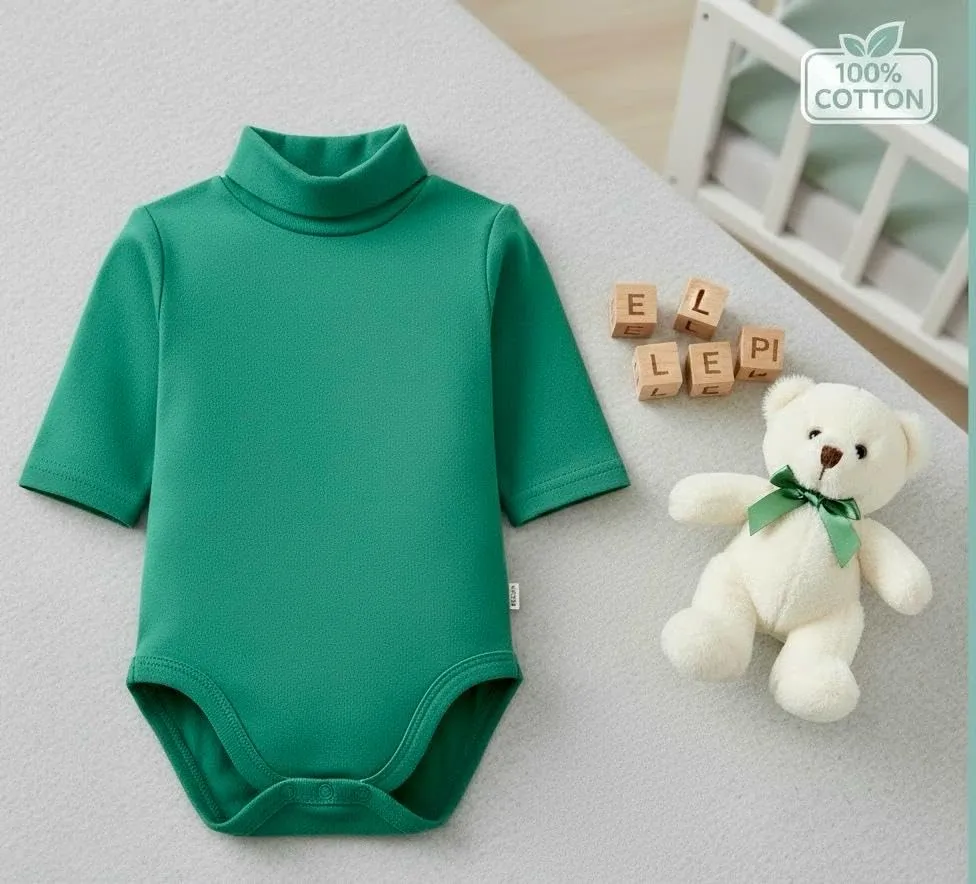 Ellepi Body Lupetto Neonato e Bambino in Cotone, Verde, 1 Mese - immagine 7