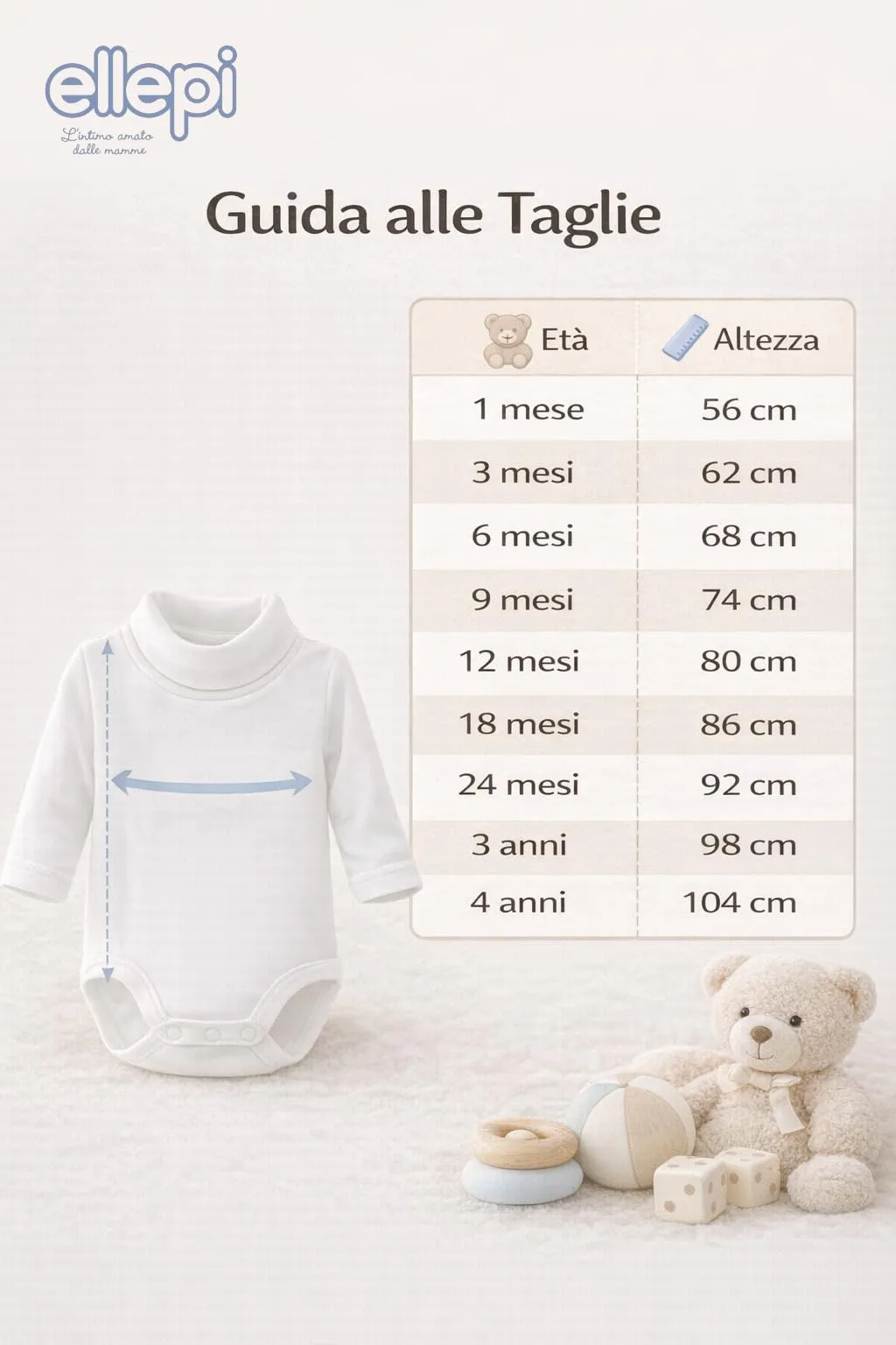 Ellepi Body Lupetto Neonato e Bambino in Cotone, Verde, 24 mesi - immagine 8