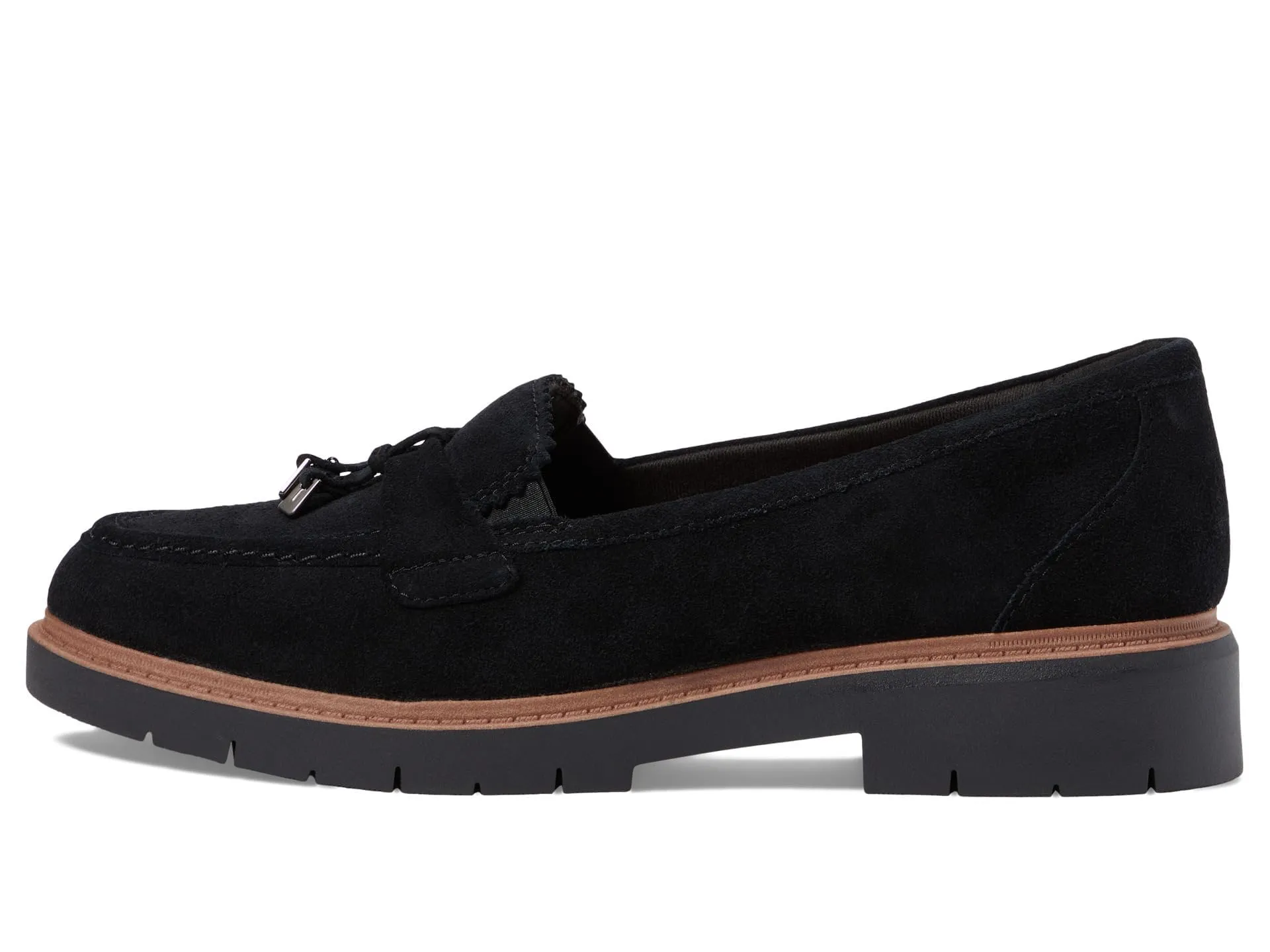Clarks Westlynn Bella Women's Loafers, Black Suede, 6 Wide - immagine 6