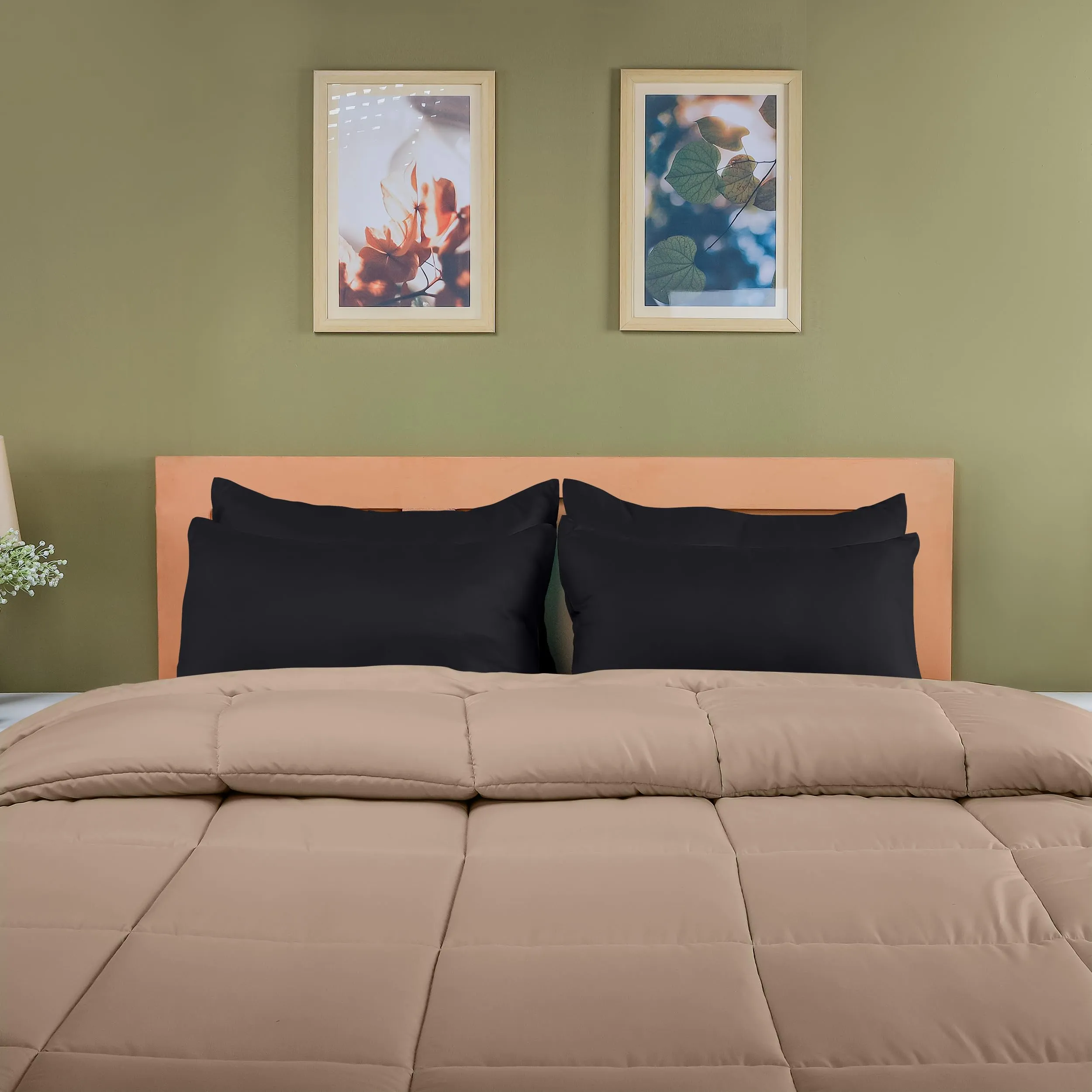 Utopia Bedding Set di 4 Federe per Cuscino, 50 x 80 cm, Nero - immagine 4